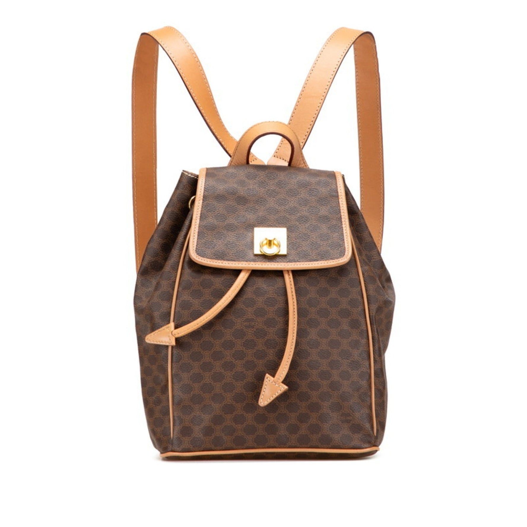 Celine Macadam Backpack in Brown and Beige Leather