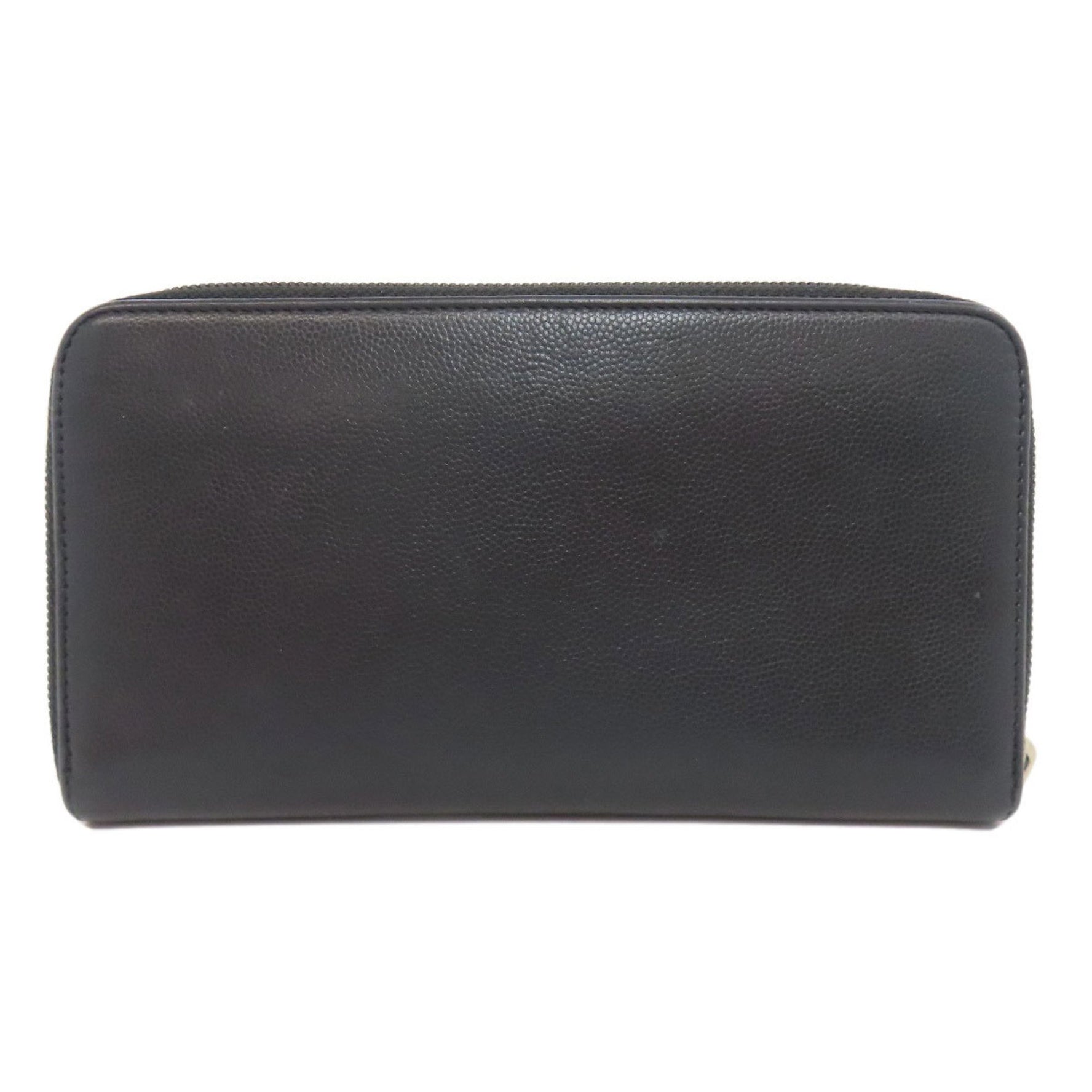 CHANEL Round Coco Mark Long Wallet in Grained Calfskin