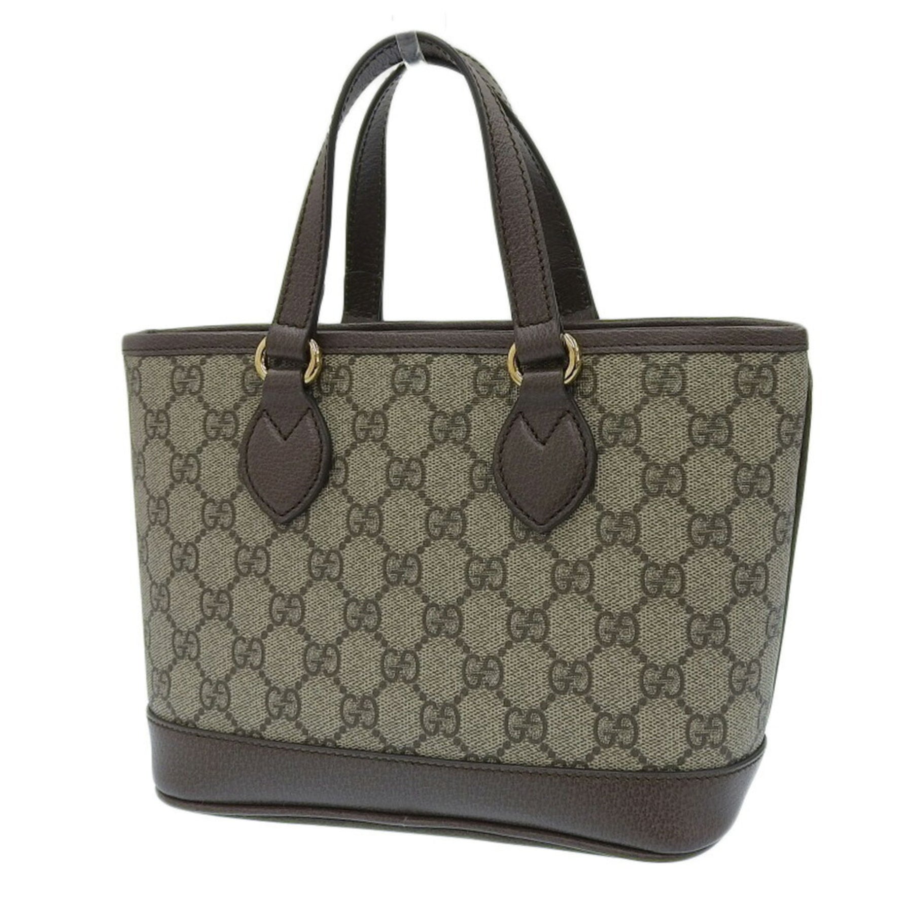 GUCCI Mini Tote Bag GG Supreme Beige Brown Double G