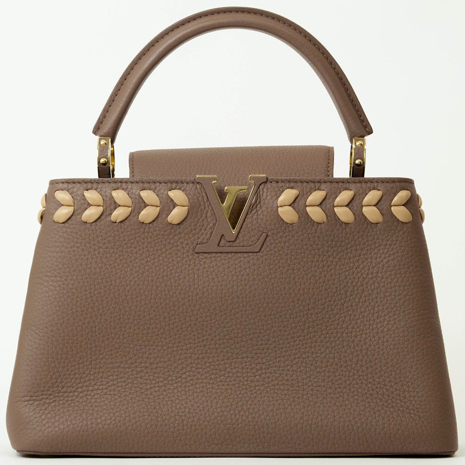 Louis Vuitton Capucines PM Handbag Pink Beige