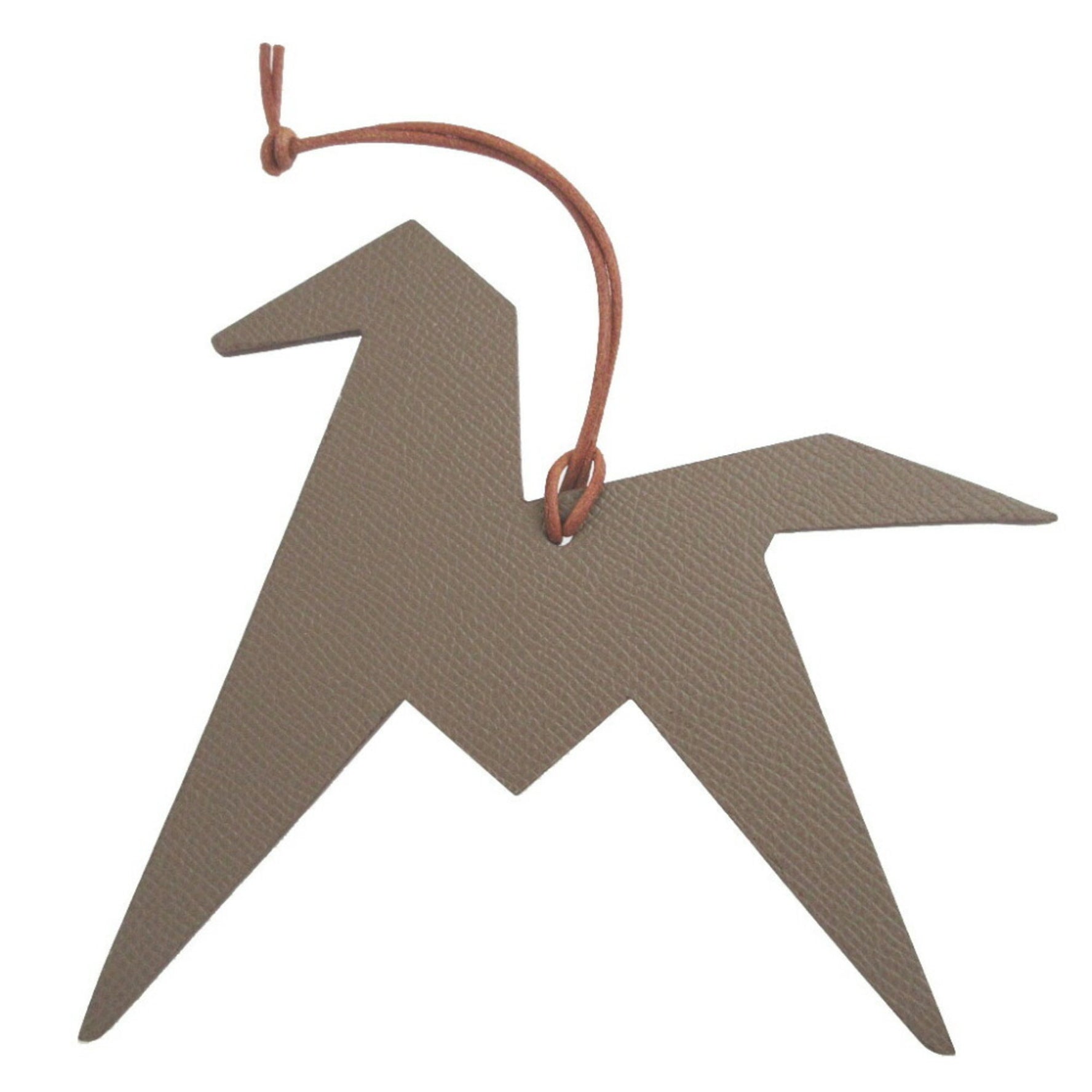 Like new Hermes Petit H Horse 2017 Ornament Epsom Leather Togo Etoupe Cuivre Bag Charm Keychain