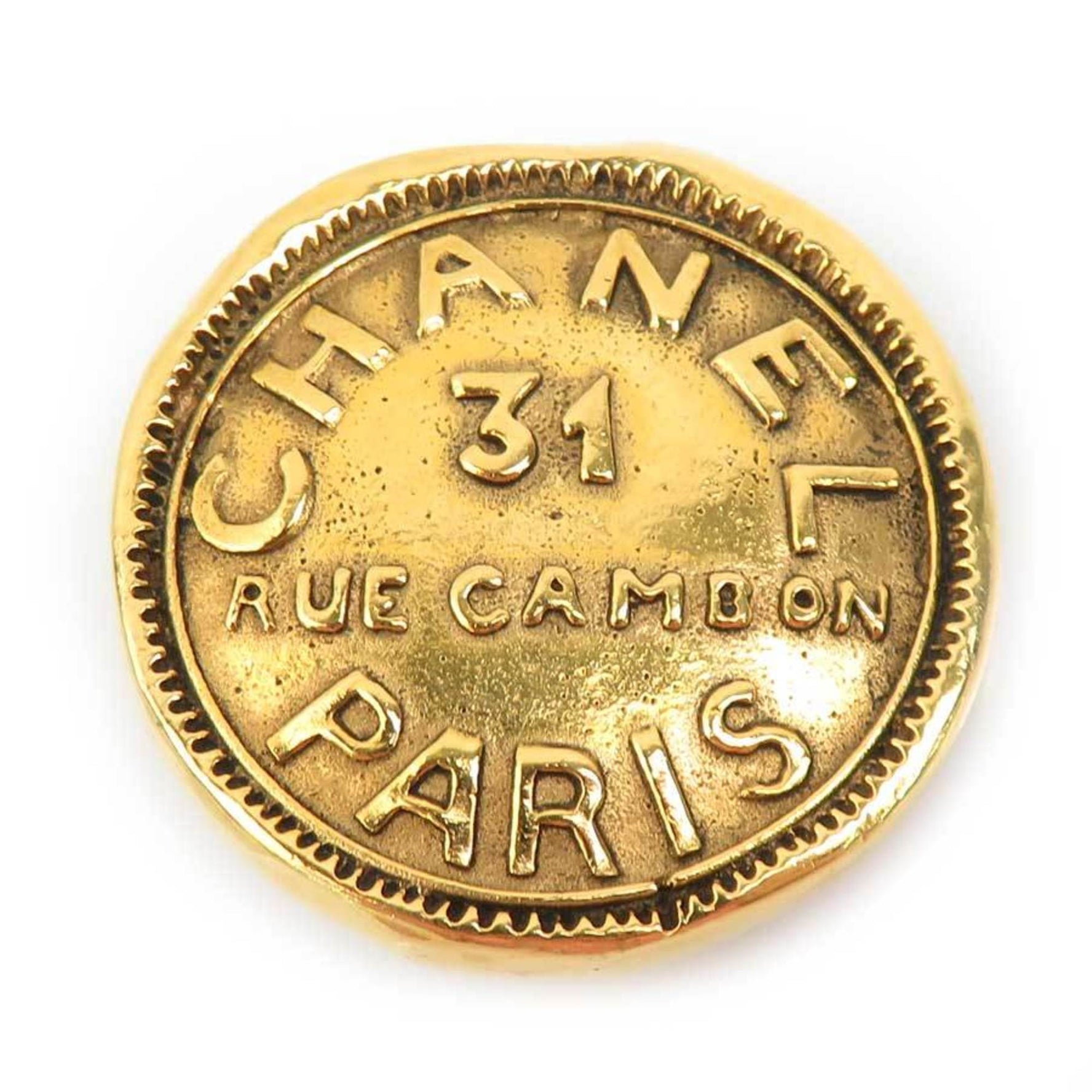 CHANEL Brooch 31 RUE CAMBON Metal Gold Women's e60765k
