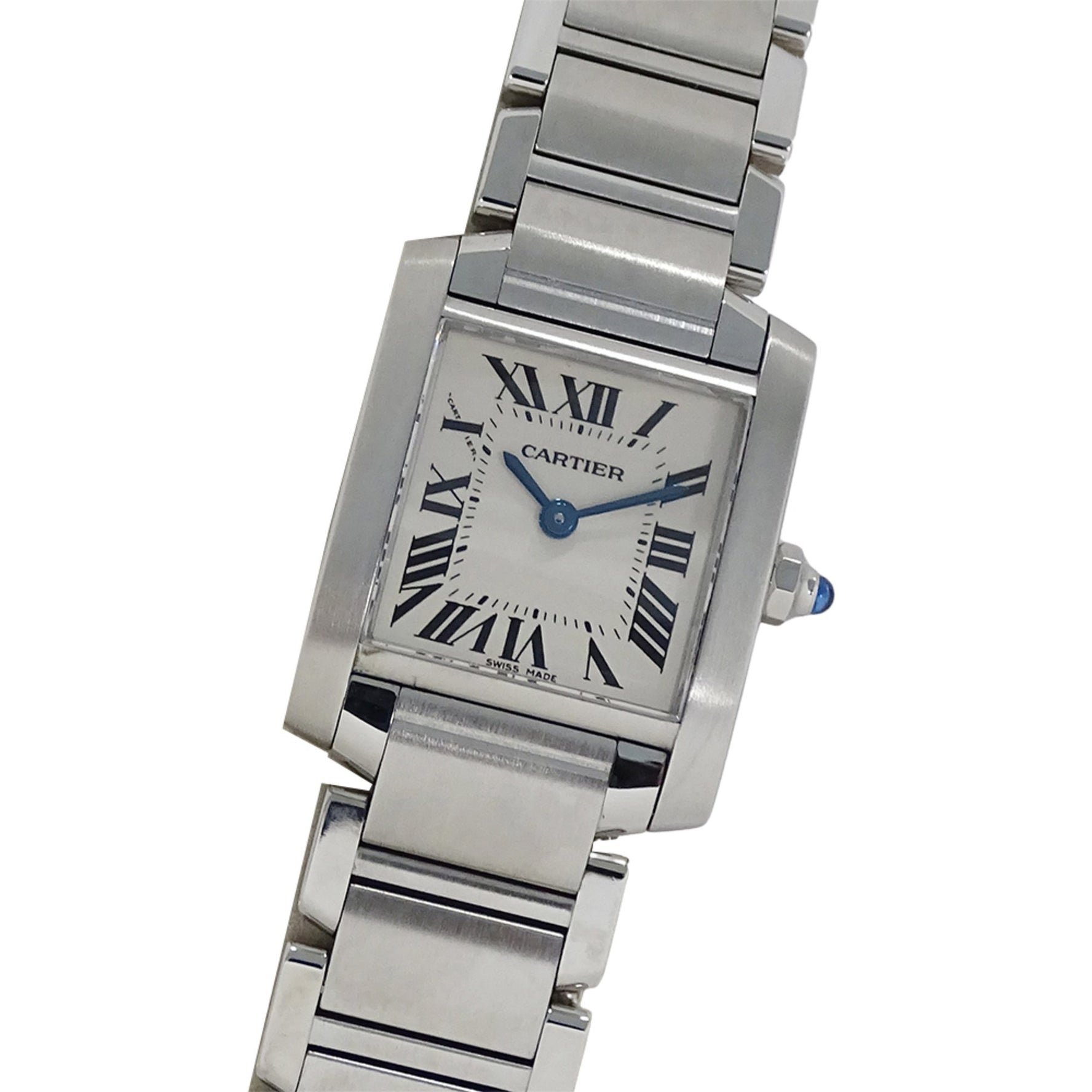 Cartier Tank Française Watch, SM Quartz, QZ Stainless Steel, Silver/Ivory, Polished