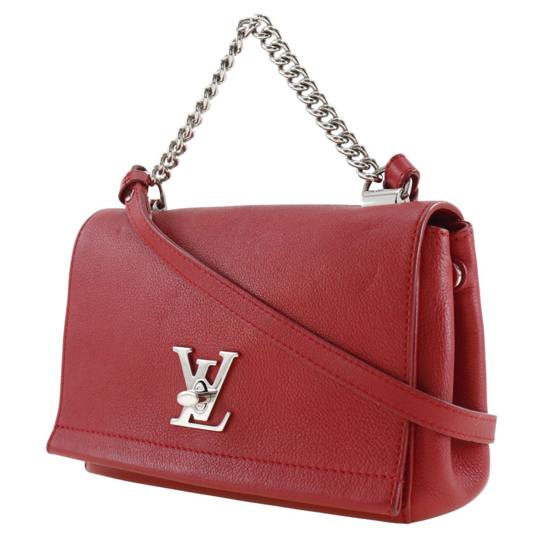 Louis Vuitton Rock Me BB Shoulder Bag, Calfskin Ruby, Made in France, 2017, Red, Turnlock, BB