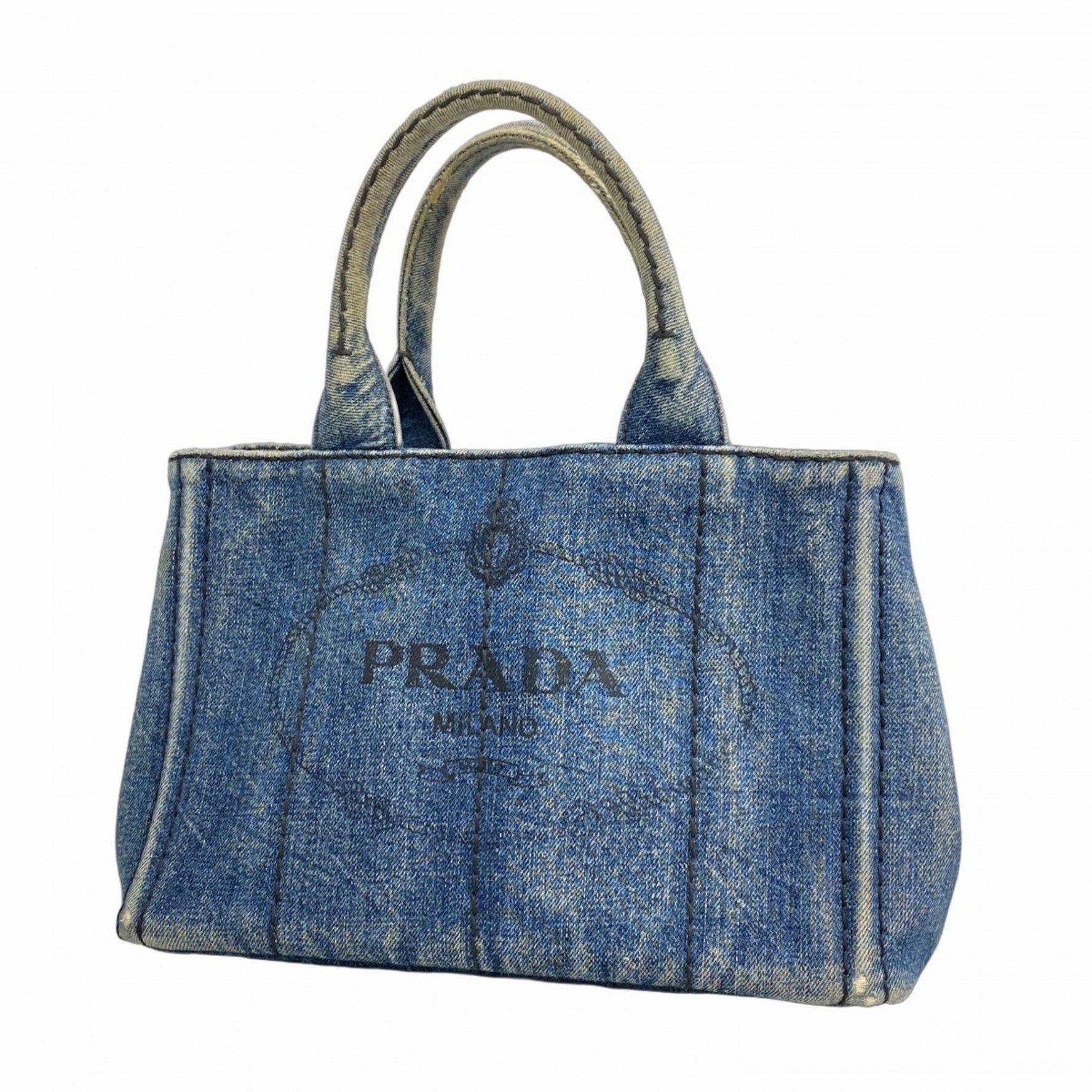 Prada Canapa Denim Tote Bag