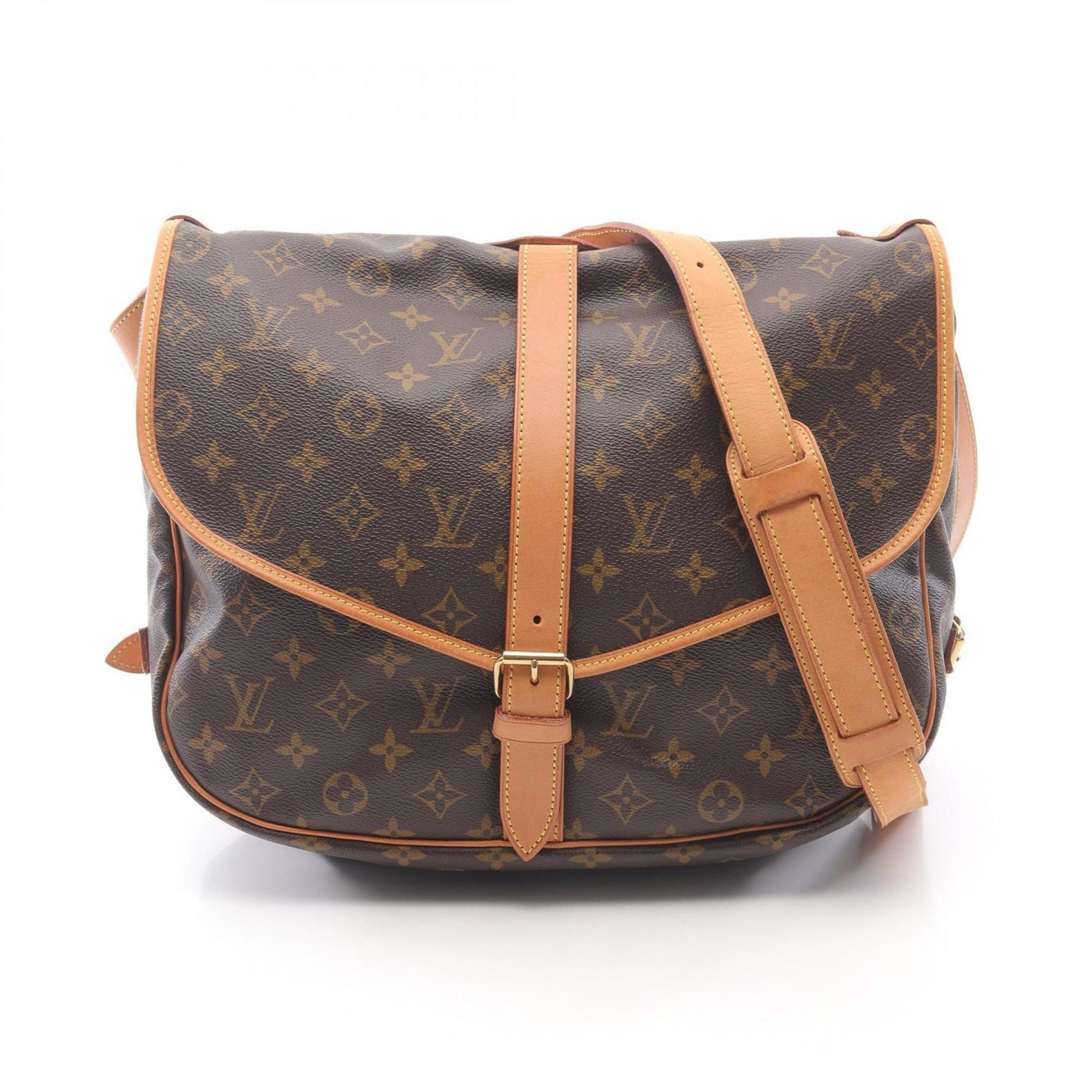 Louis Vuitton Saumur 35 Shoulder Bag, Coated Canvas and Leather, Monogram, Brown
