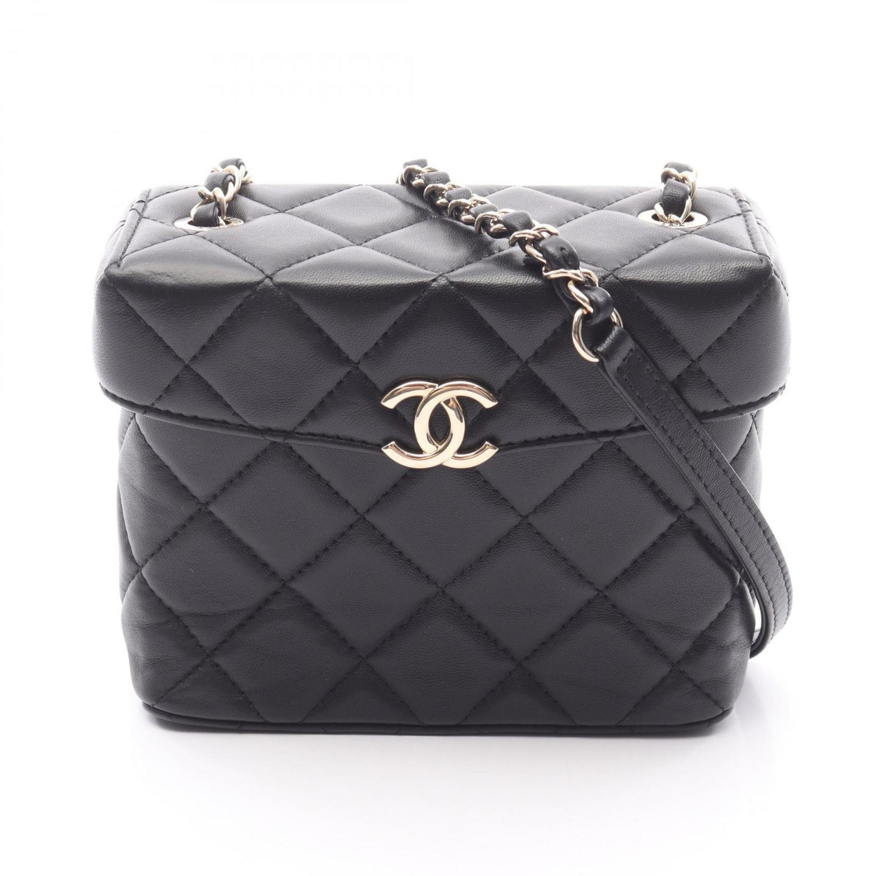 CHANEL Matelasse Small Box Shoulder Bag in Lambskin Leather