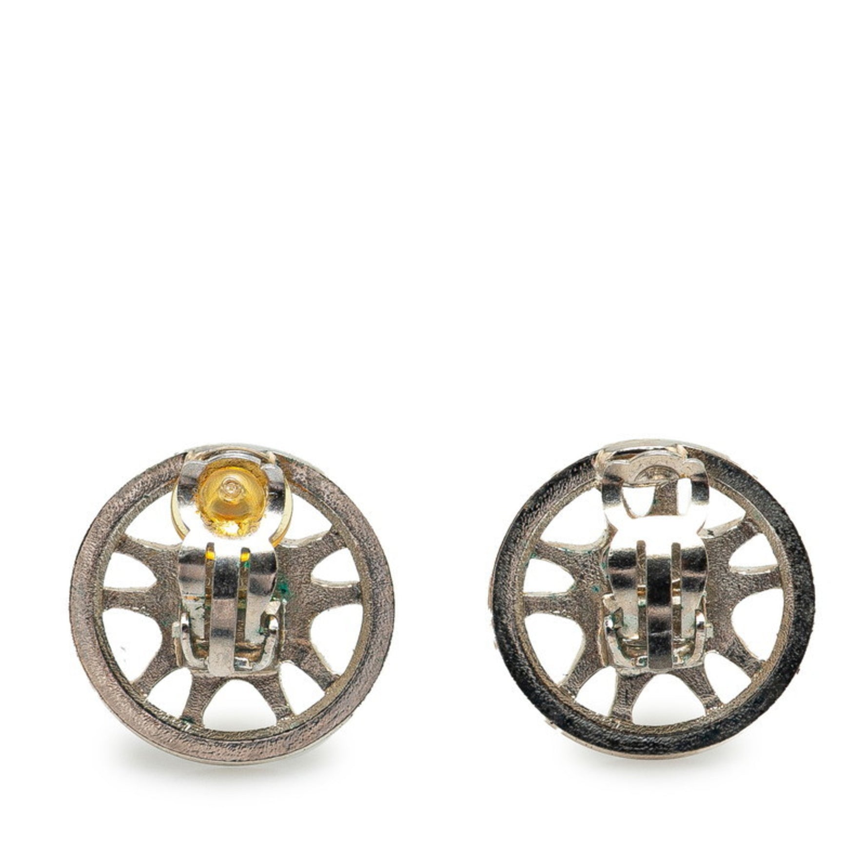 Chanel Coco Mark Earrings Silver Metal Women's CHANEL