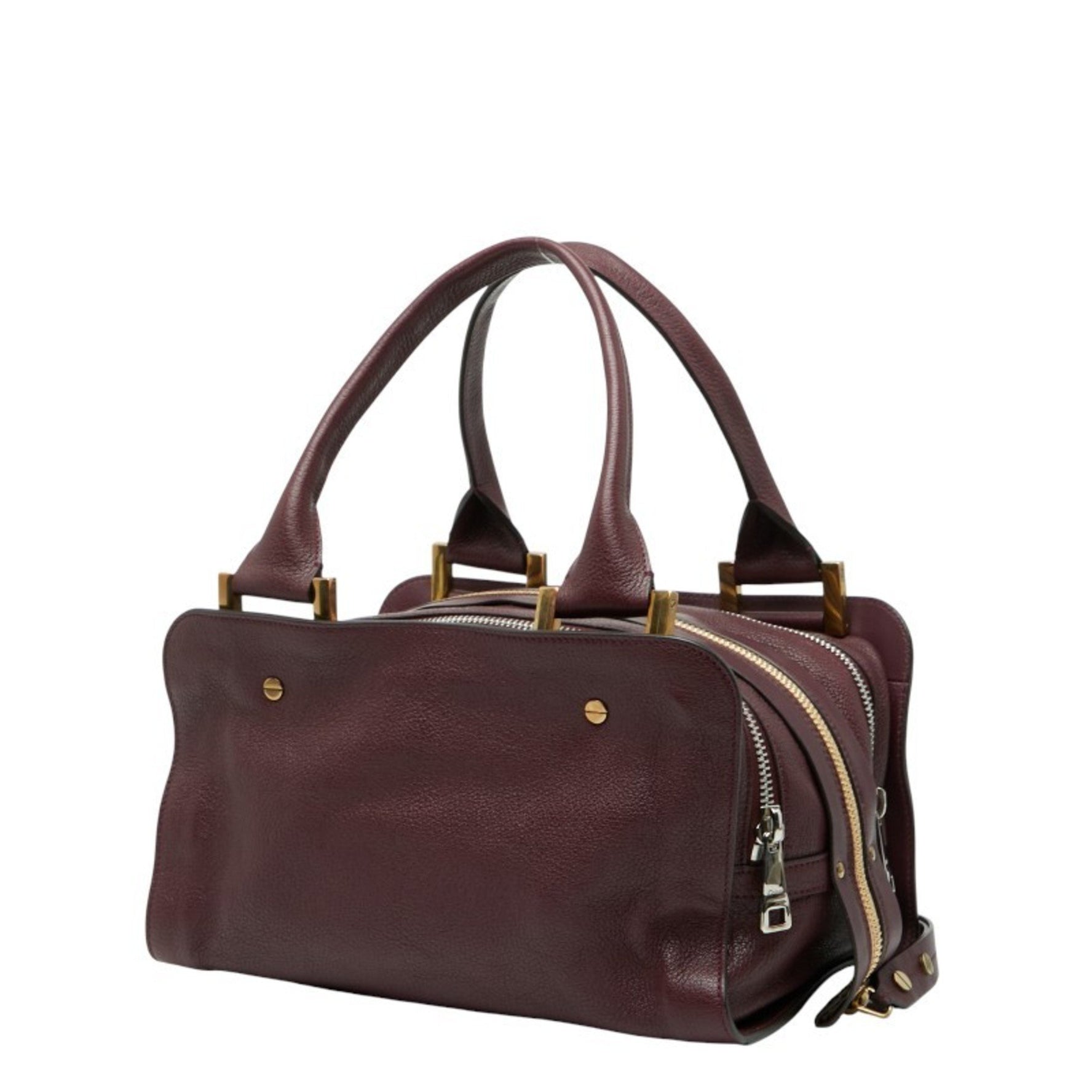 Chloé Chloe Dalston handbag in wine red and burgundy leather .