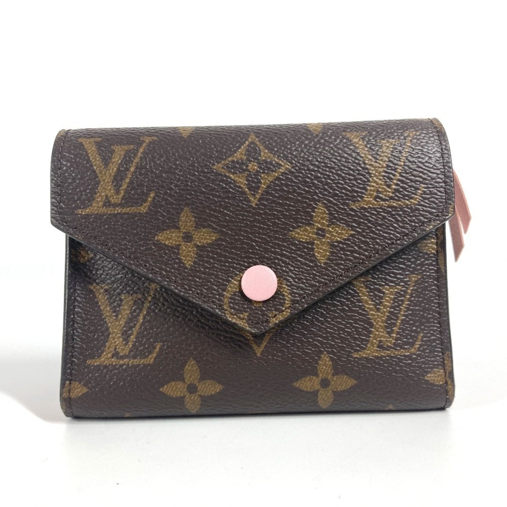 Louis Vuitton Monogram Portefeuille Victorine Compact Wallet Tri-fold Canvas Brown Like New