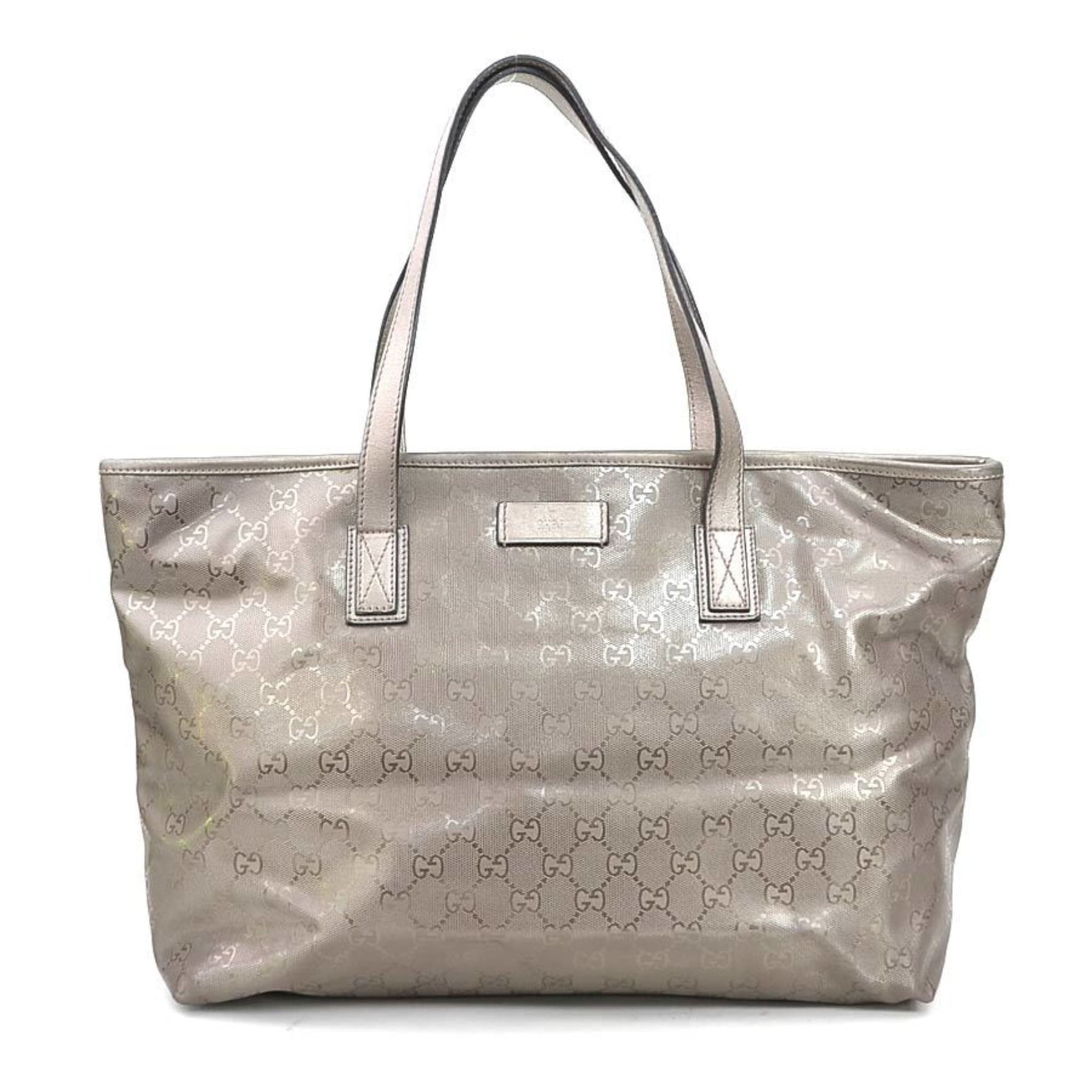 GUCCI Handbag GG Imprime Leather Metallic Brown Men's