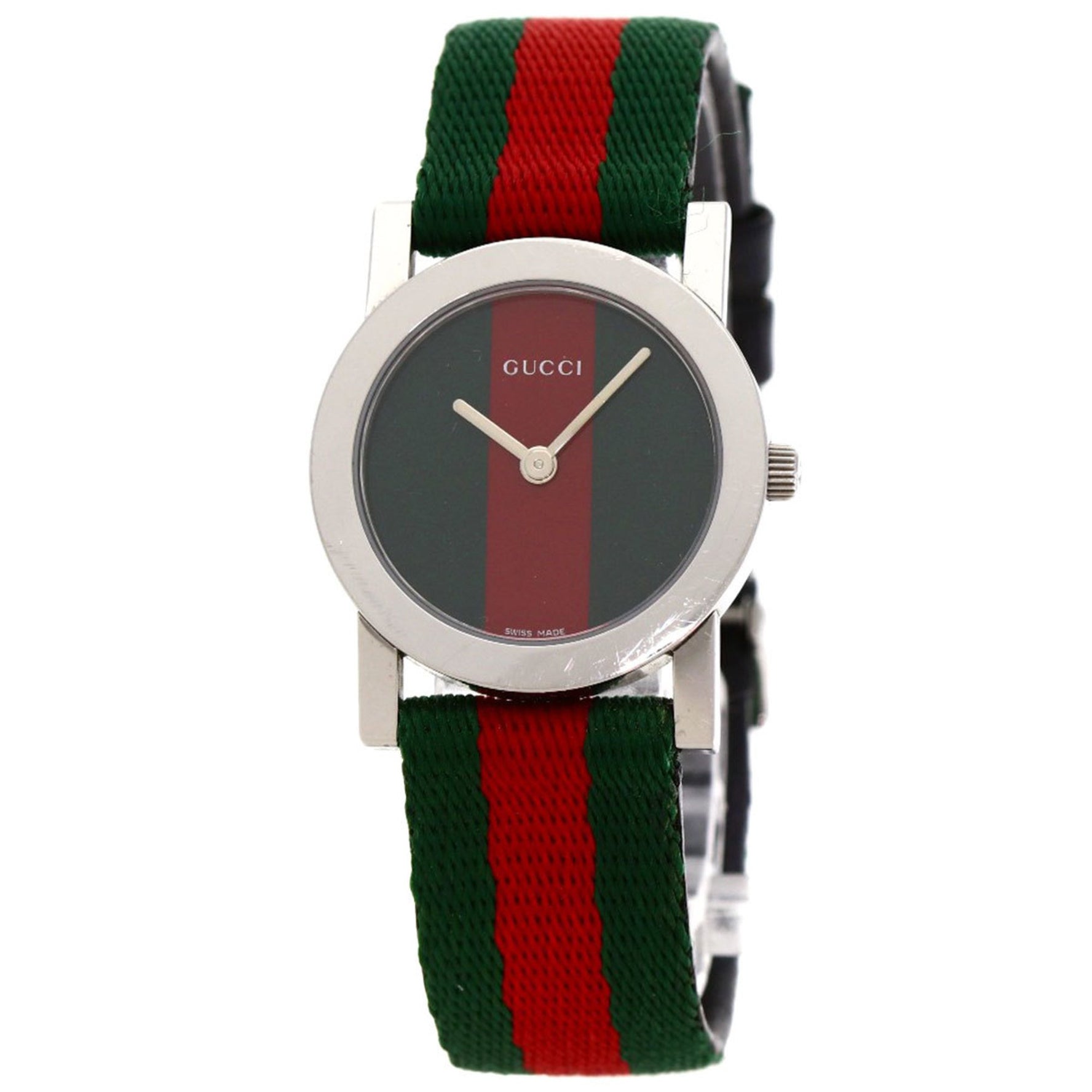Gucci Sherry Line Watch in Stainless Steel/Canvas and Leather
