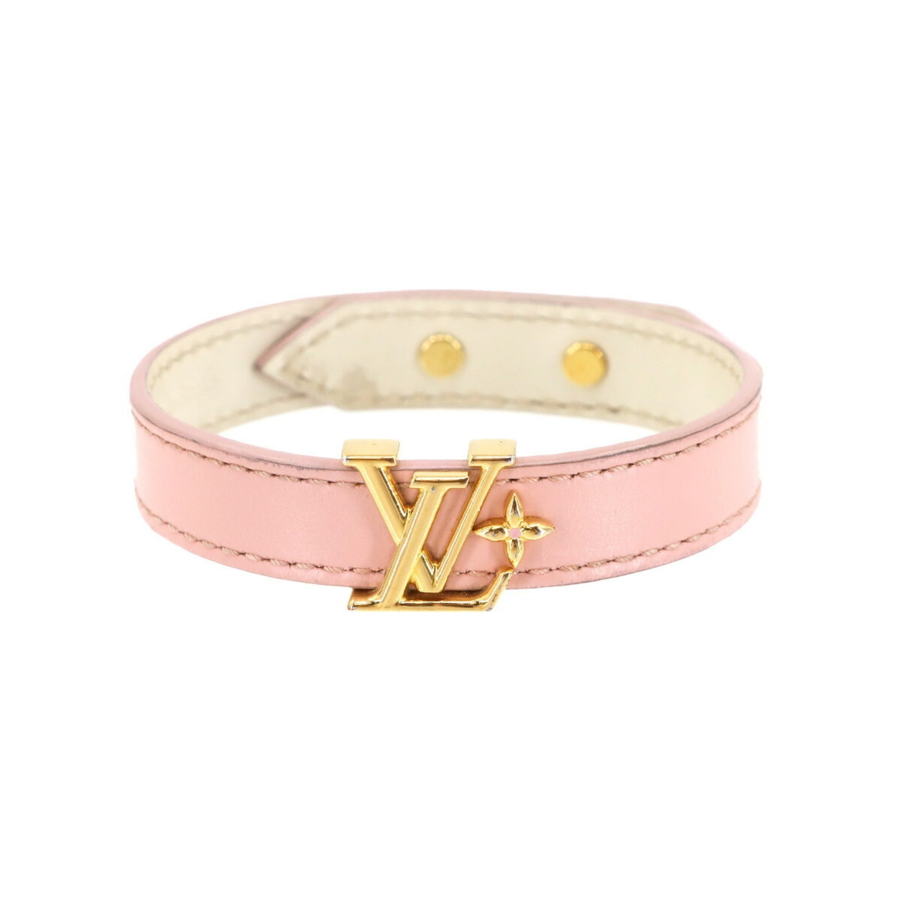 Louis Vuitton LV Iconic Bracelet, Leather, Rose Clair Gold