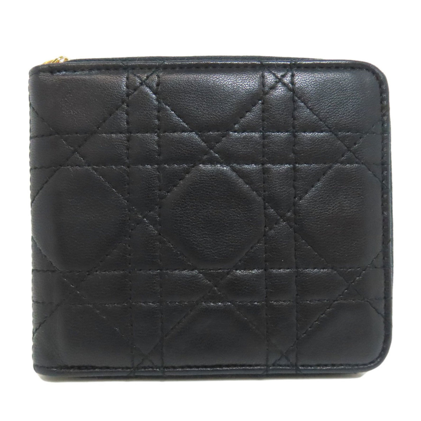 Christian Dior Cannage Bi-fold Wallet Lambskin CHRISTIAN DIOR
