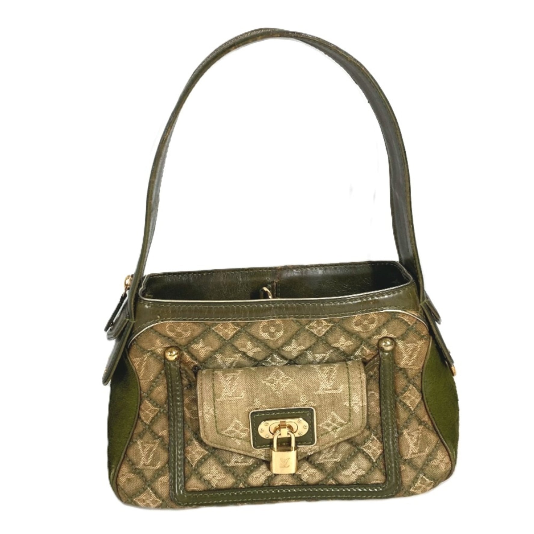 Louis Vuitton Monogram Denim Gondor Shoulder Bag Leather