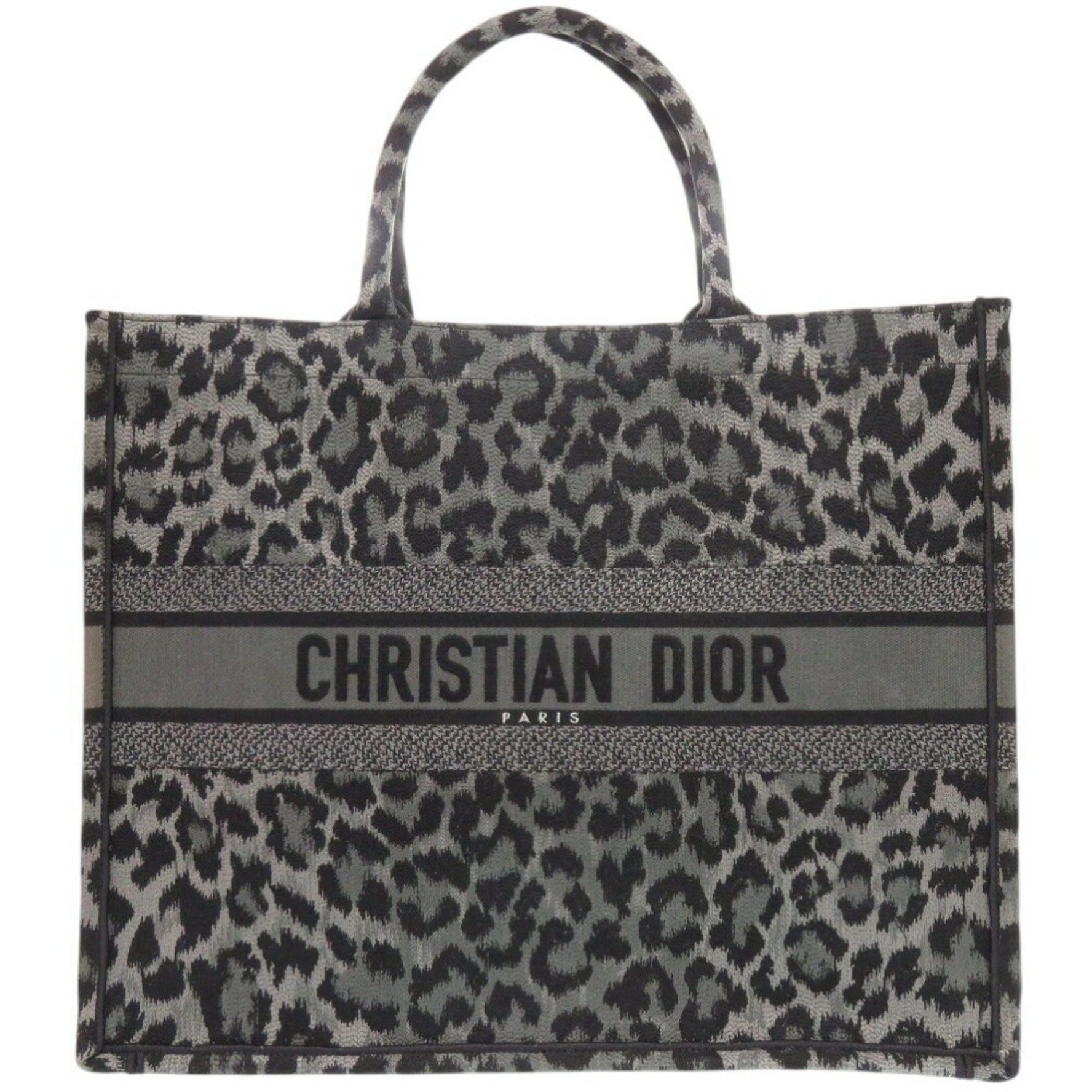 Christian Dior Leopard Print Book Tote Large Canvas Bag