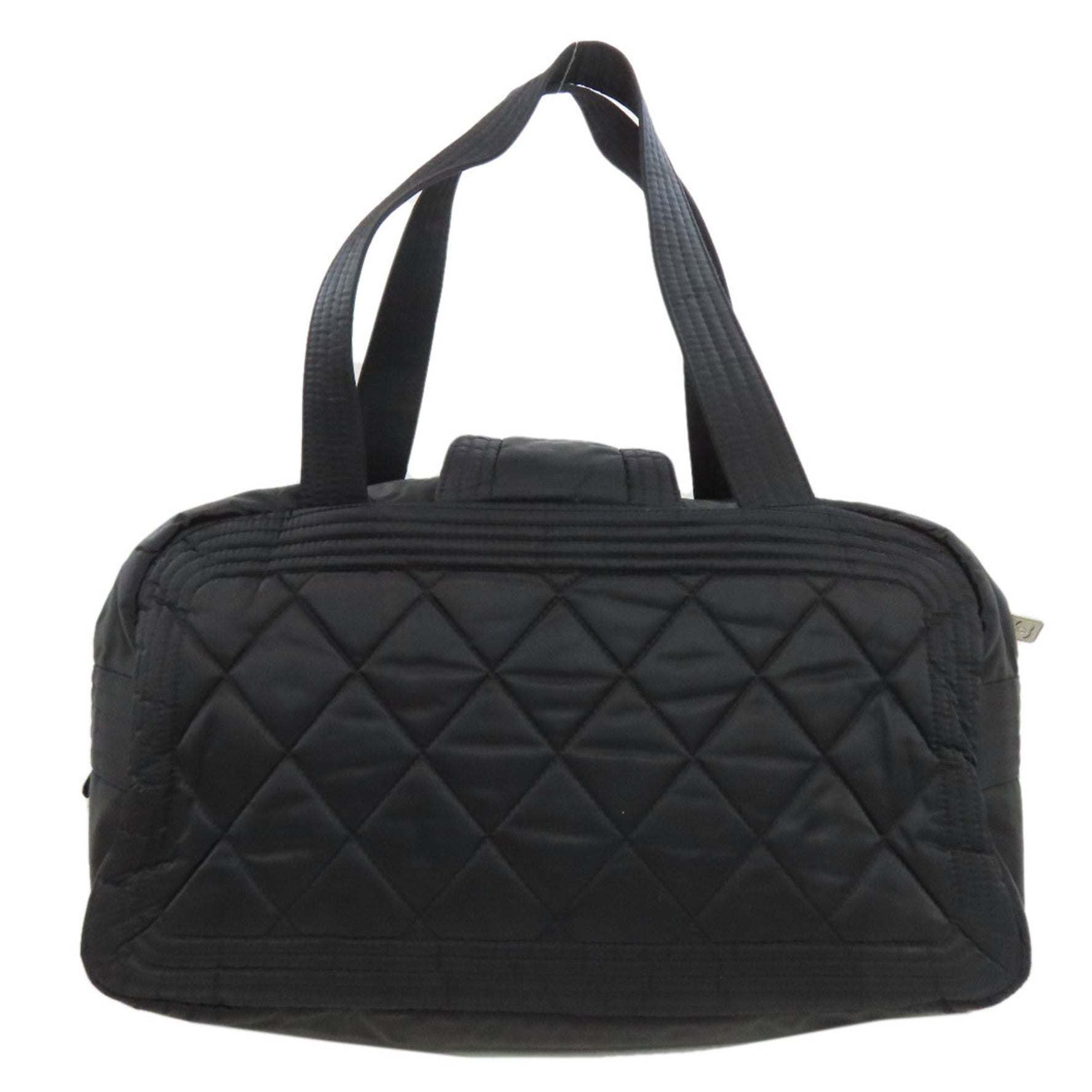 Chanel Matelasse Coco Mark Boston Bag Nylon Material