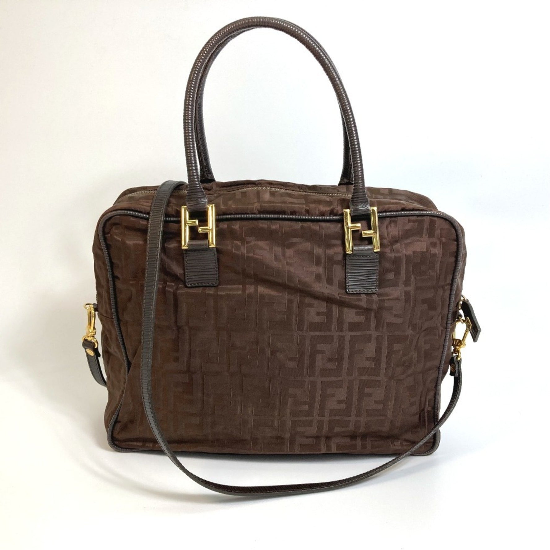 FENDI Zucca FF pattern shoulder bag/tote bag in nylon/leather