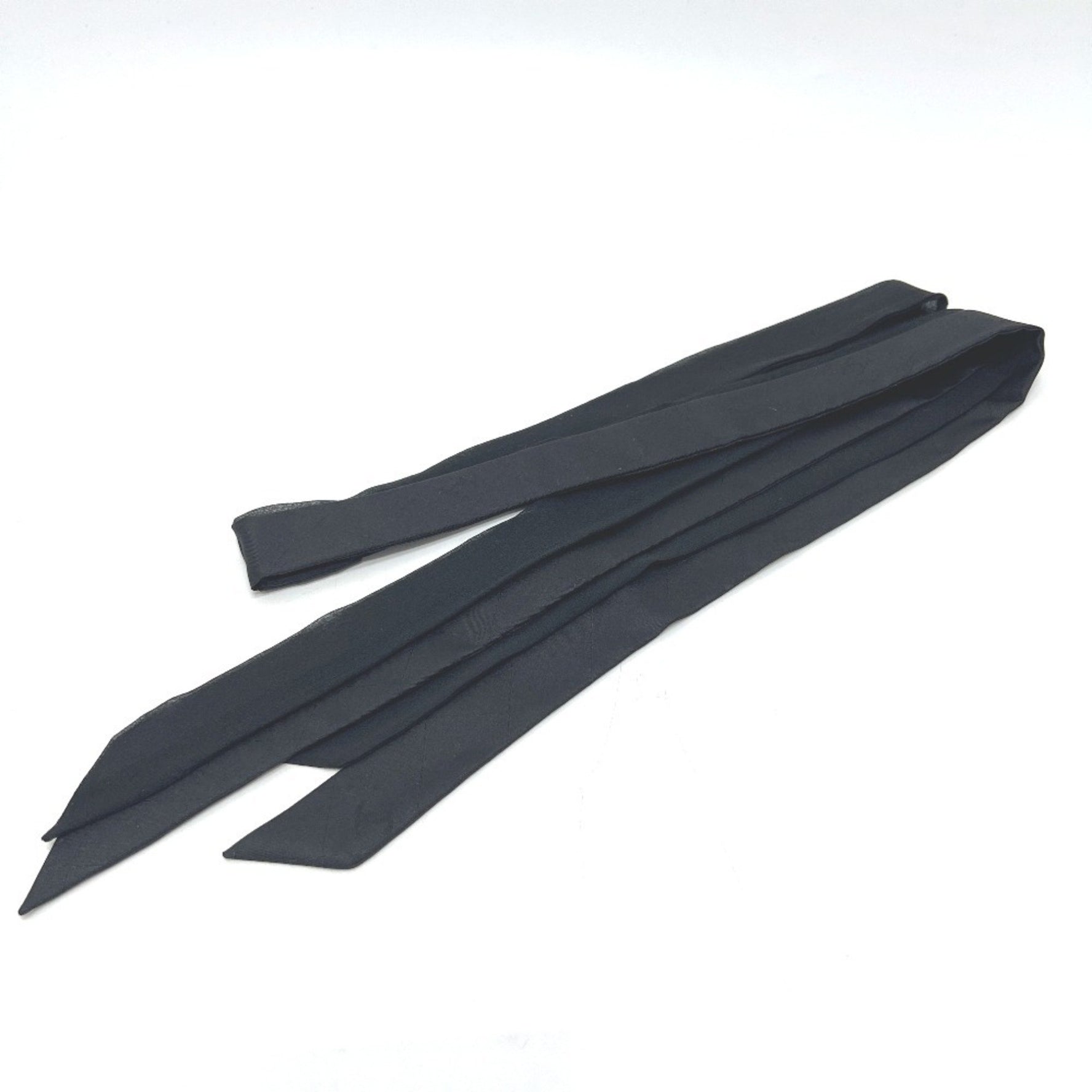 CHANEL Coco Mark Matelasse Apparel Accessory Scarf Bow Tie Silk Like New