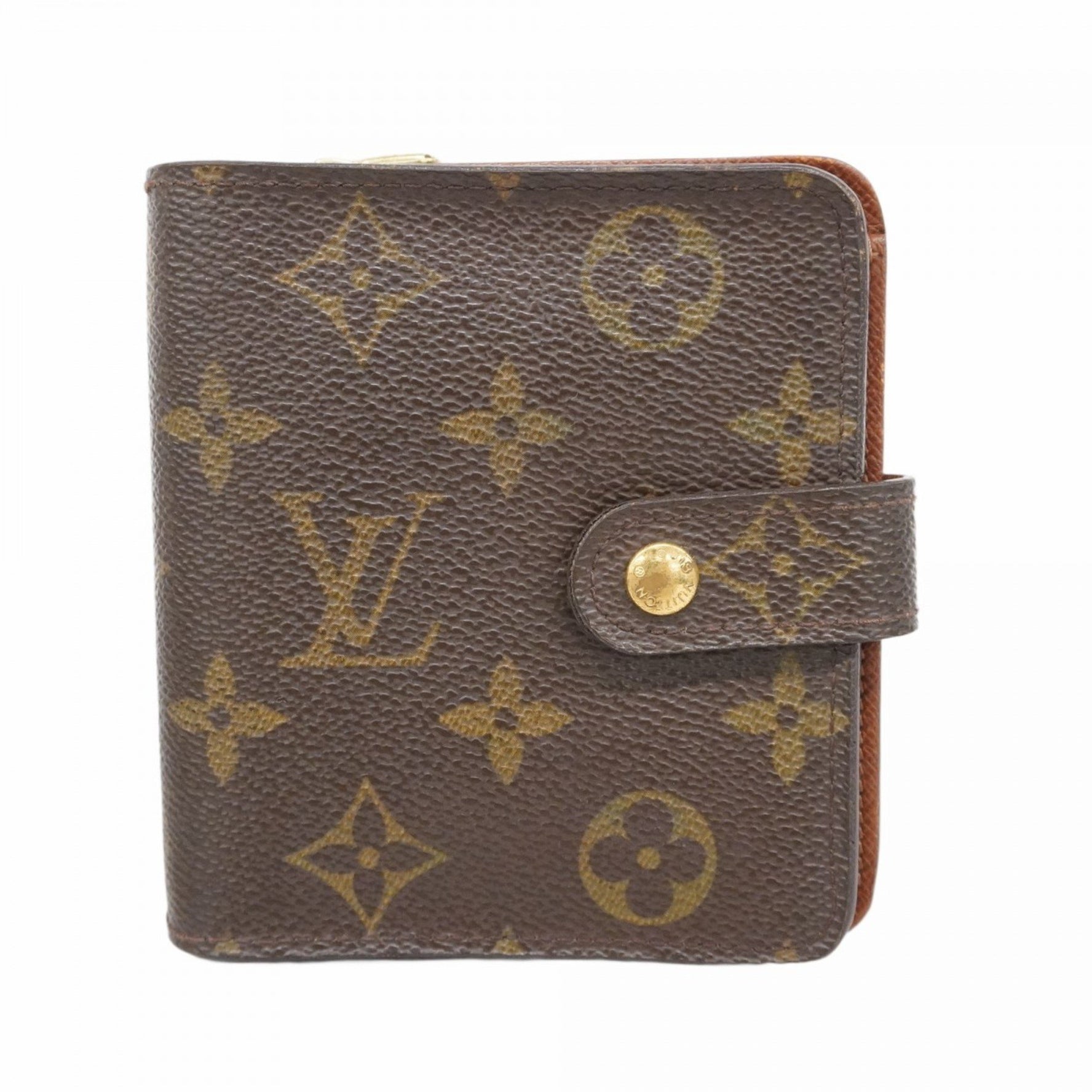 Louis Vuitton Monogram Compact Zip Wallet M61667 Brown Women's