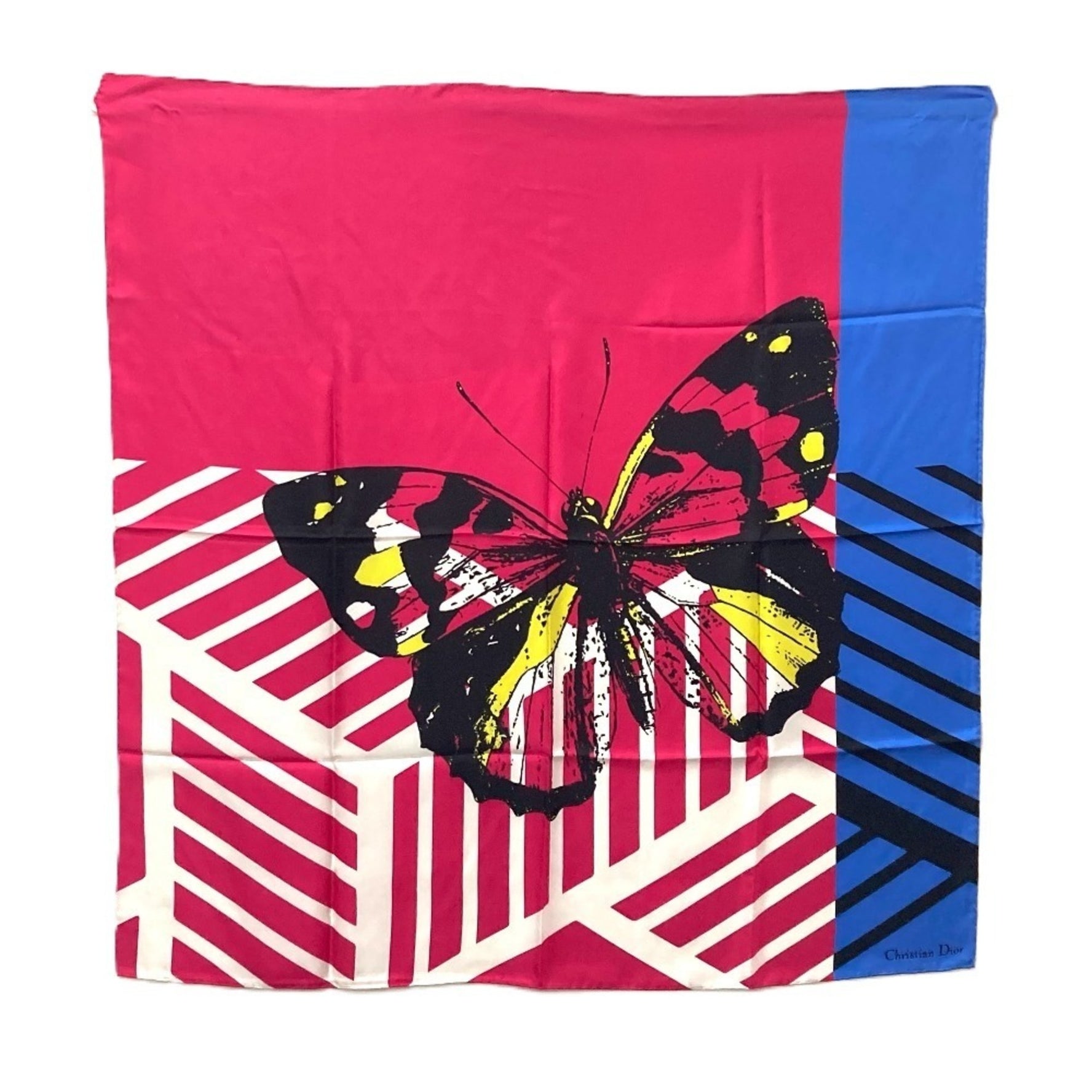 Christian Dior Dior Butterfly Scarf Silk Pink