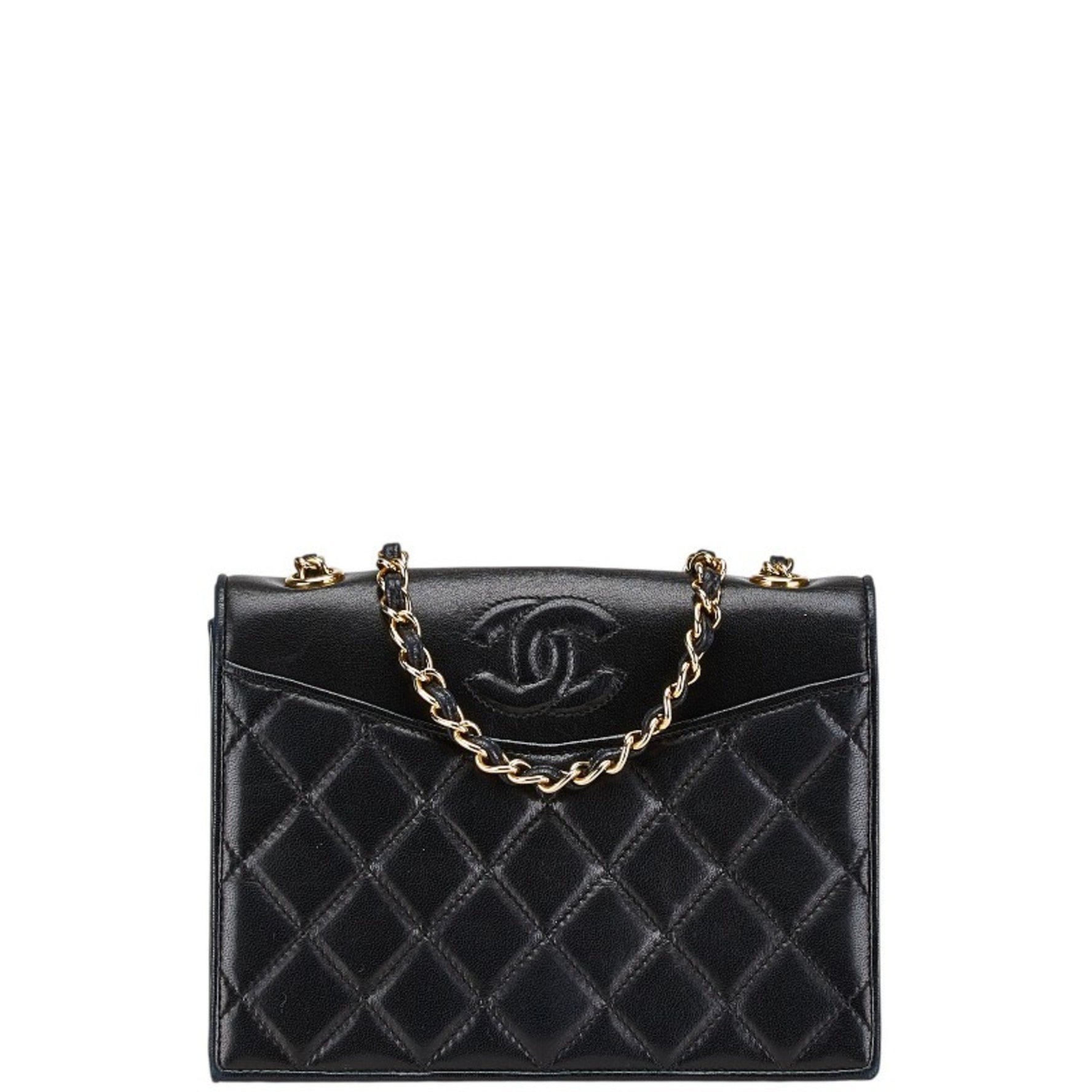 CHANEL Coco Mark Matelasse Chain Shoulder Bag in Lambskin