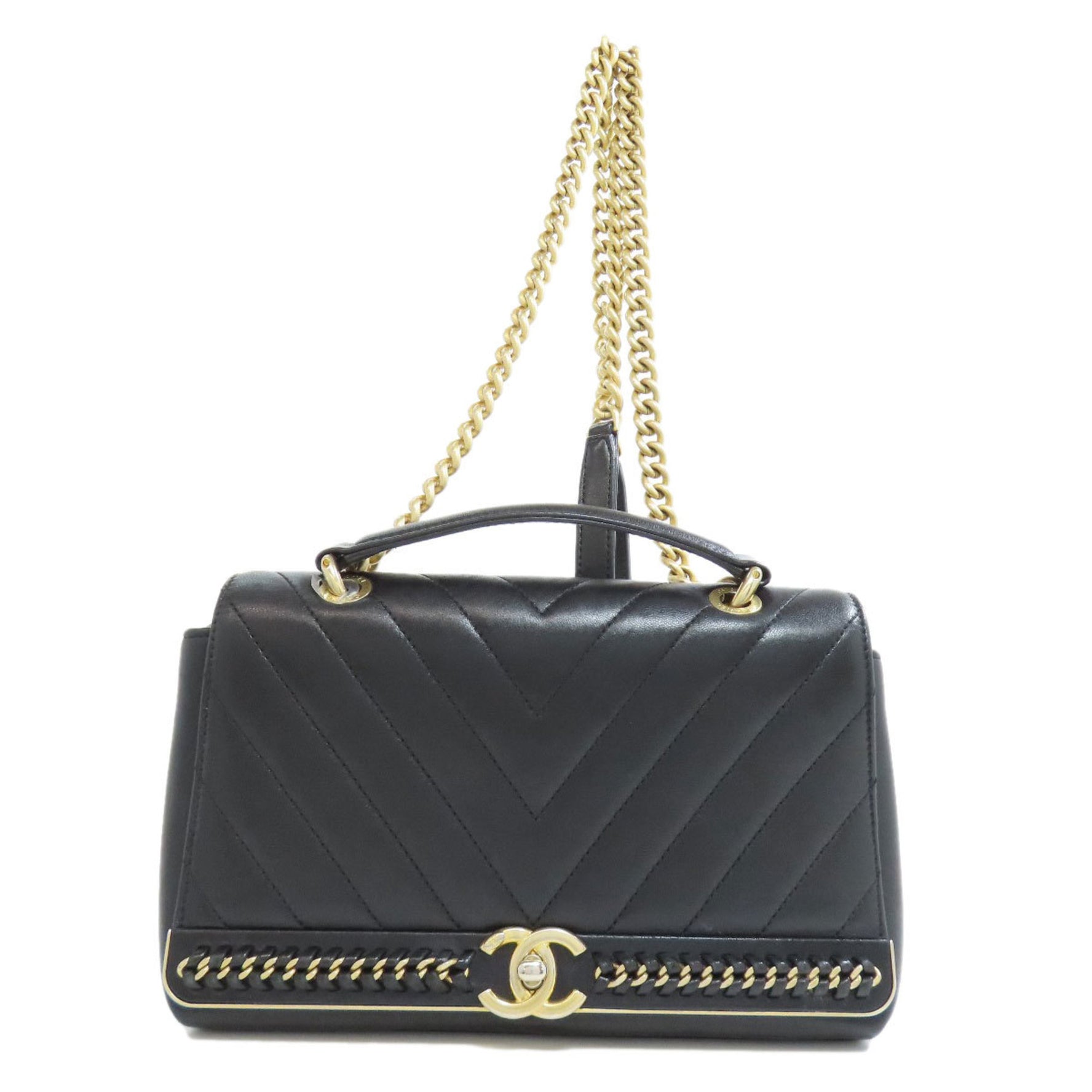 Chanel V-stitch shoulder bag, lambskin