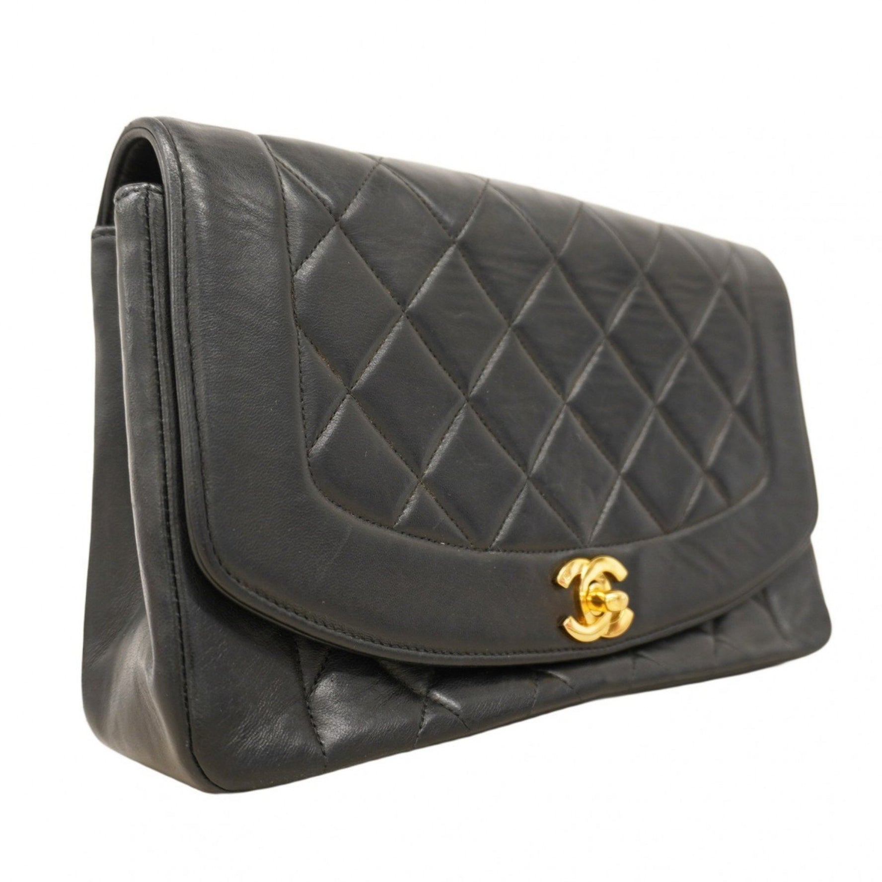 Chanel Diana Matelasse Chain Shoulder Bag in Lambskin
