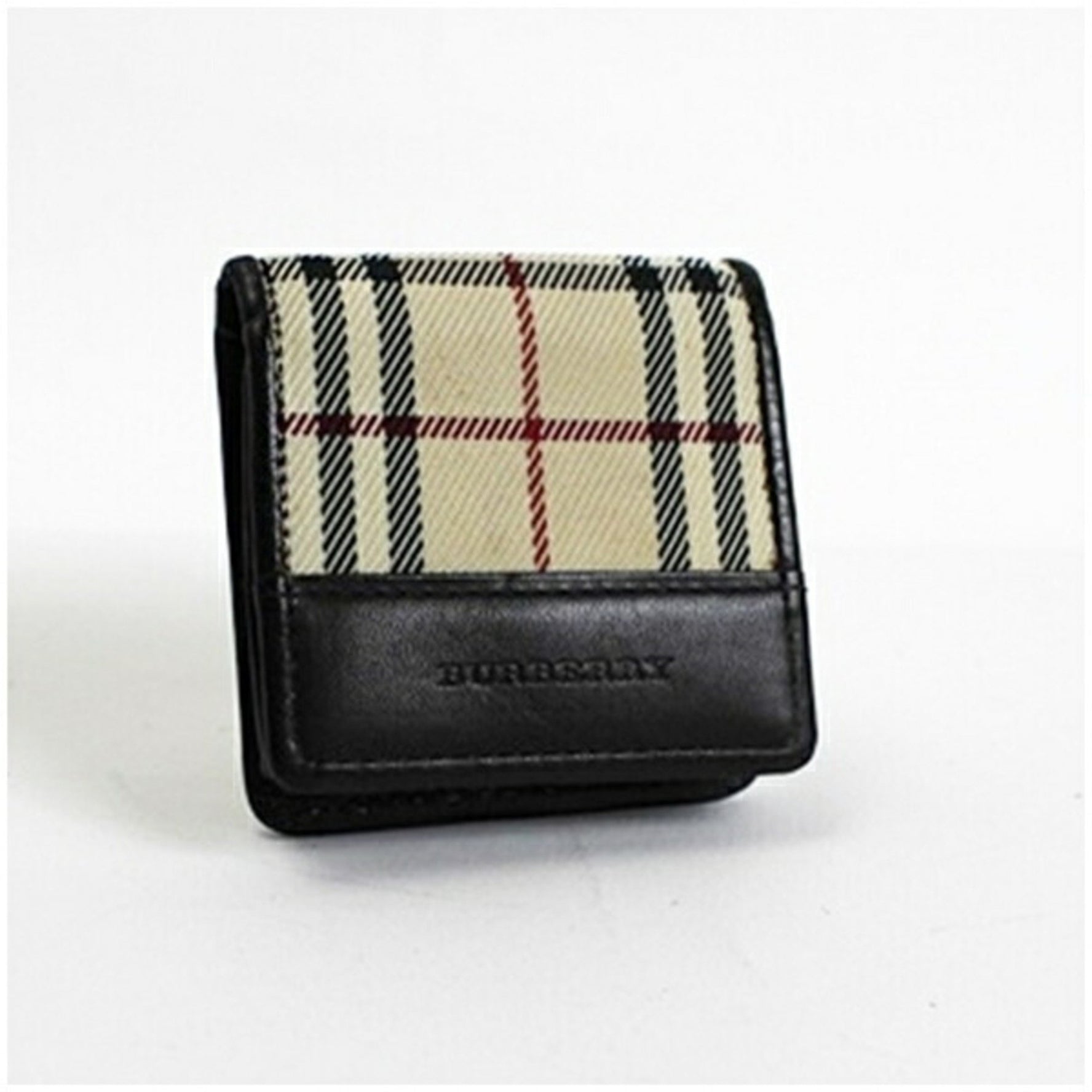 Burberry coin case Nova check beige x dark brown men's