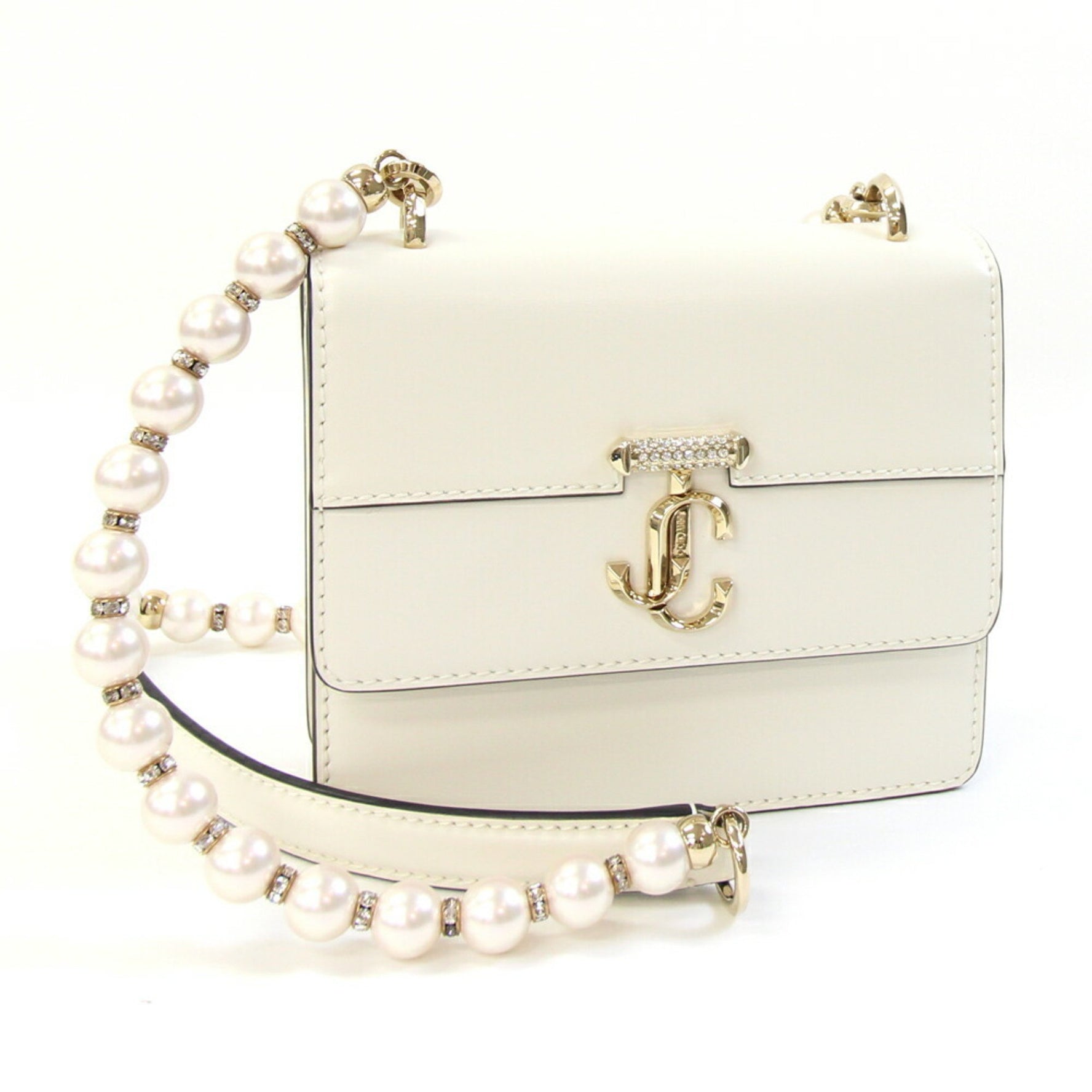 Jimmy Choo Avenue Quad XS Shoulder Bag, Leather with Crystals, Mini JC