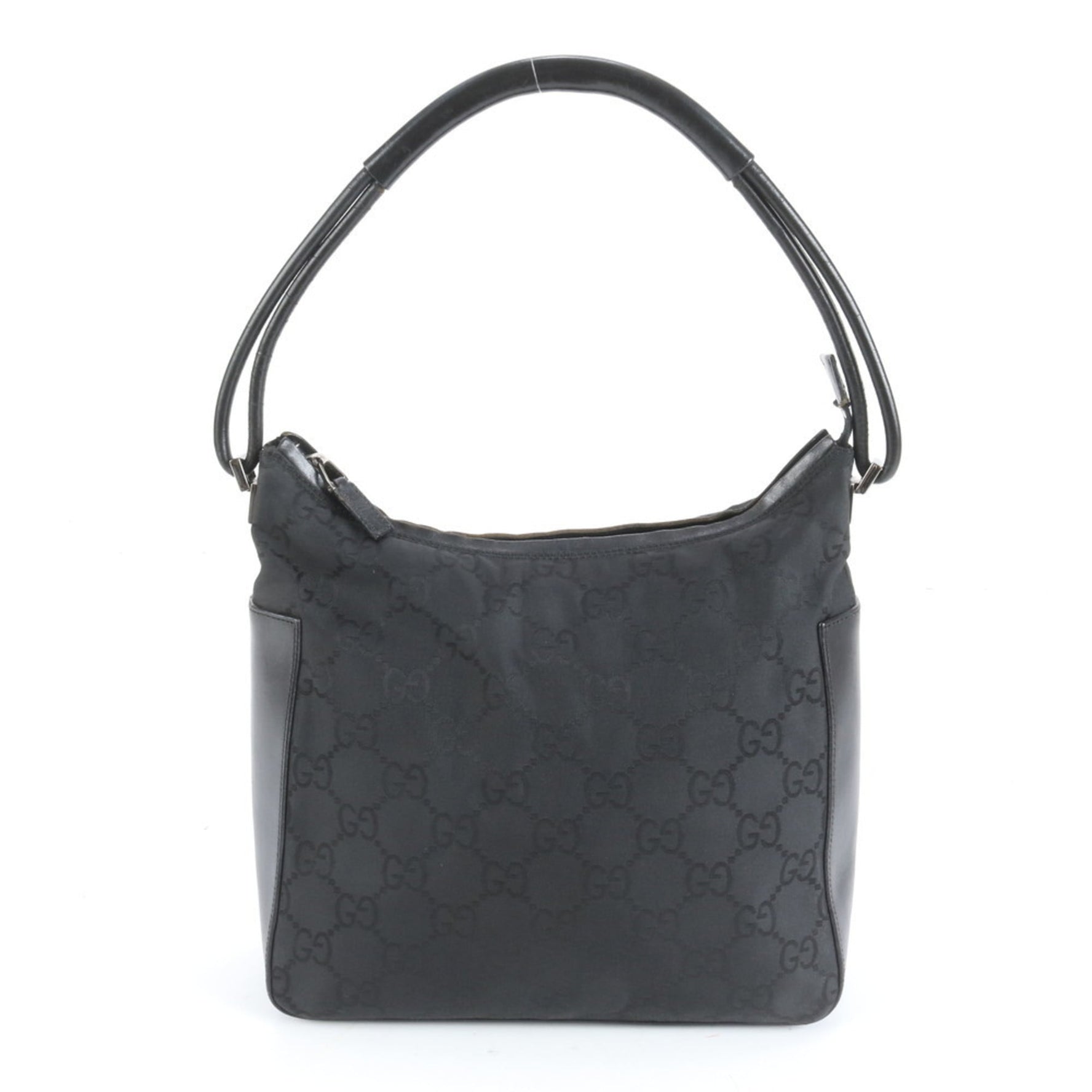 Gucci GG Nylon and Leather Shoulder Bag, One-Shoulder Tote, 001-3766