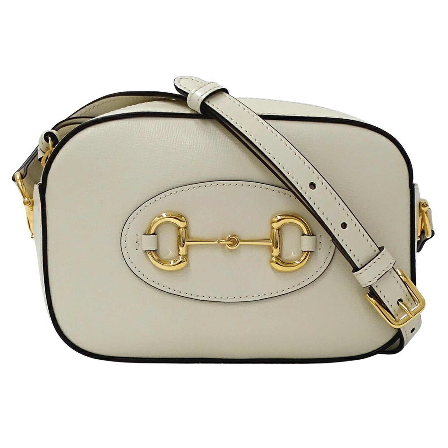 Gucci 1955 Horsebit Shoulder Bag in White Leather (760196)