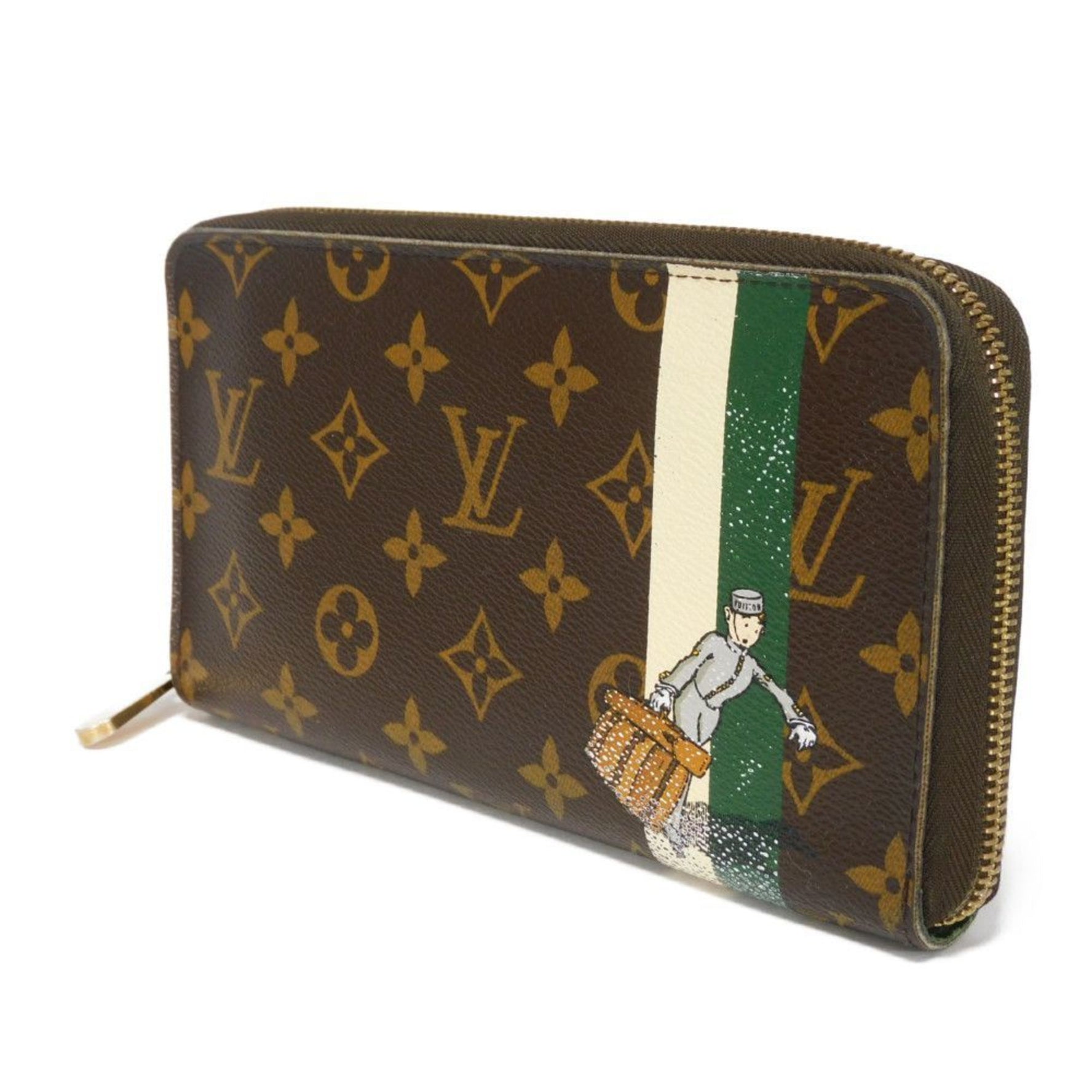 Louis Vuitton Long Wallet Zippy Organizer Bellboy Green Round Monogram Groom Vert Billfold