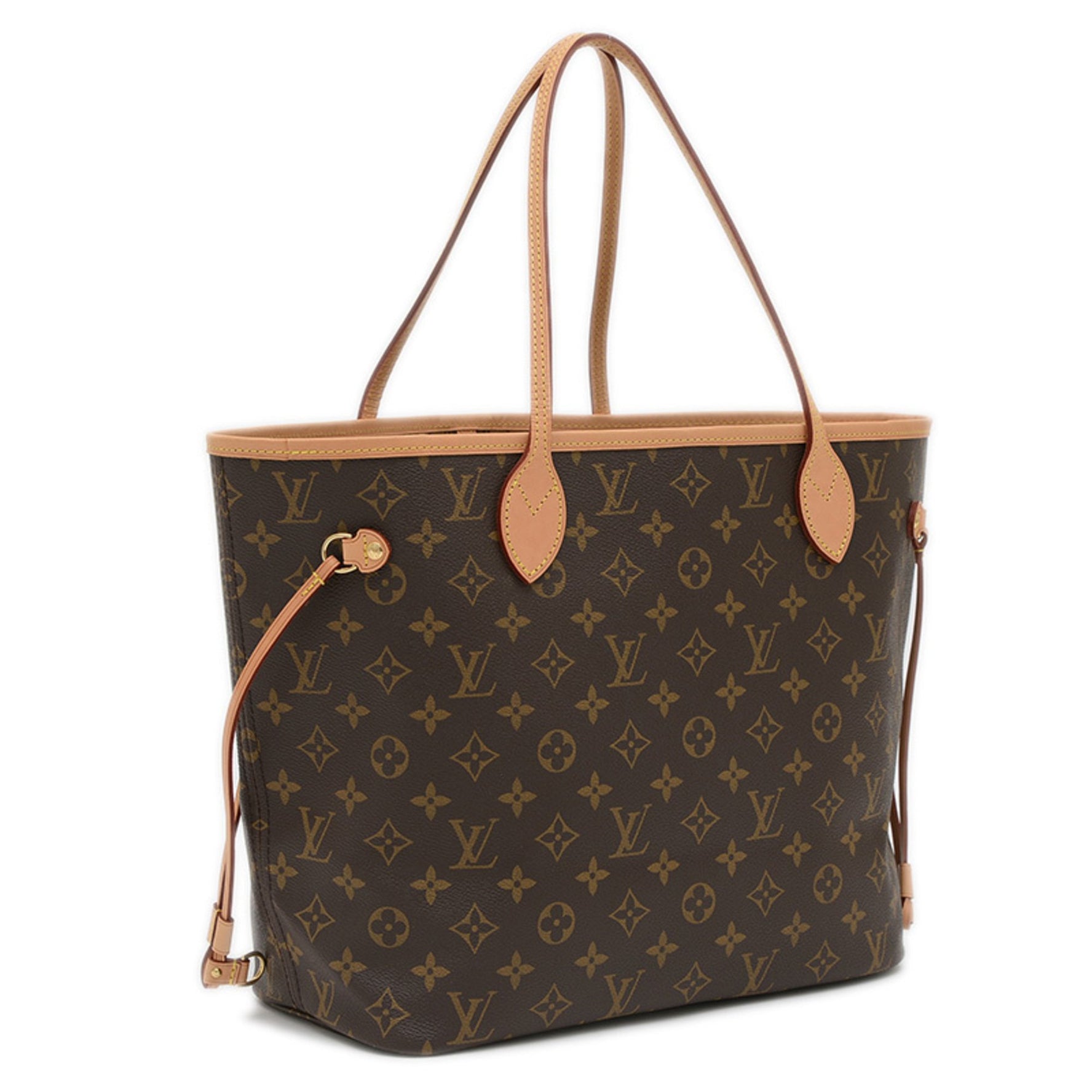 Louis Vuitton Monogram Neverfull MM Tote Bag with Pouch, Beige