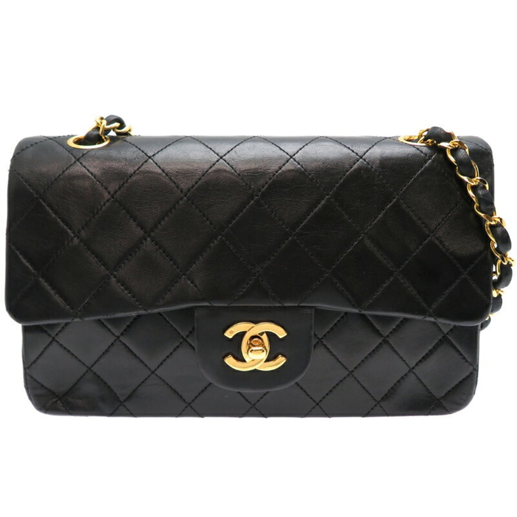 Chanel Matelasse Chain Shoulder 23 Women's Bag A01113 Lambskin Black