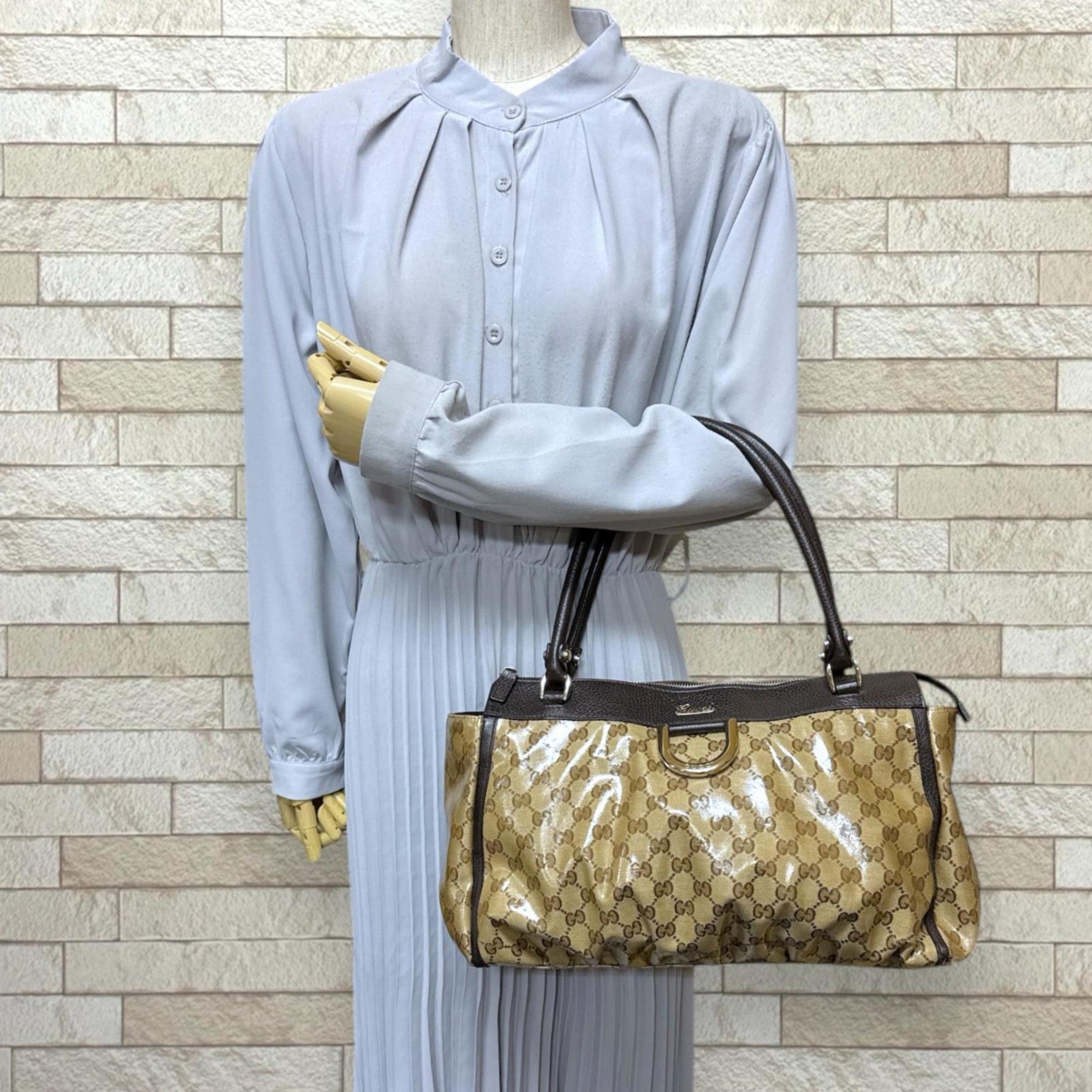 Gucci GG Crystal Abbey Tote Bag PVC Coated Canvas