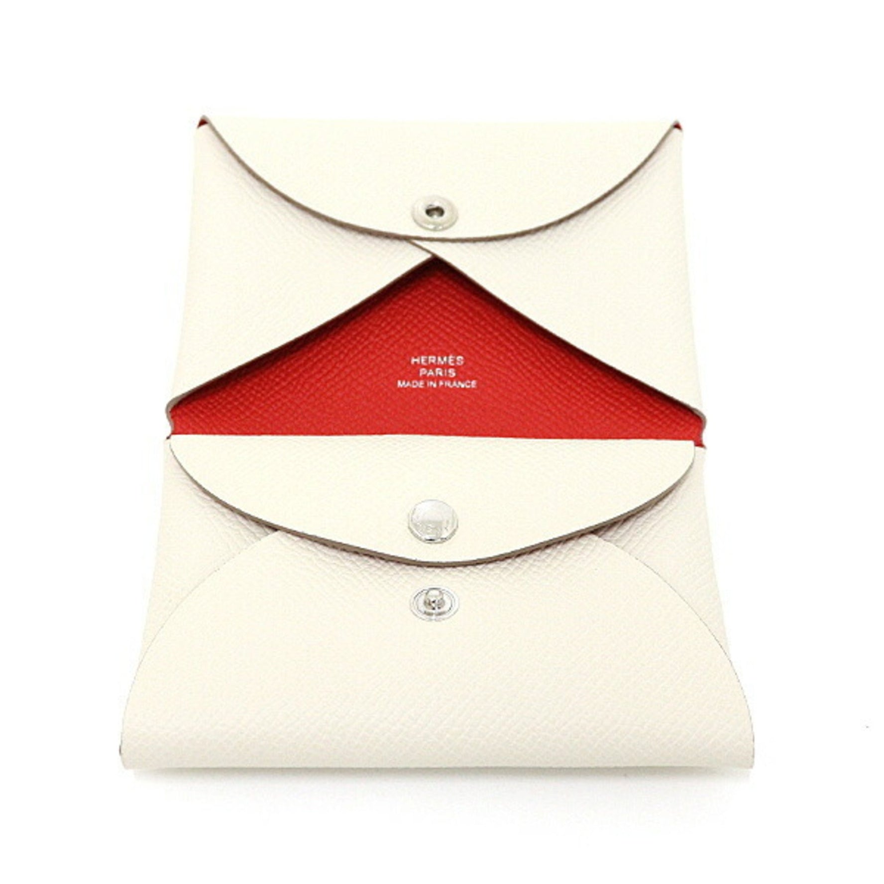 Hermes Calvi Duo Epsom Leather Clé x Rouge Ladieu K Stamp (Made in 2025) Card Case Unused