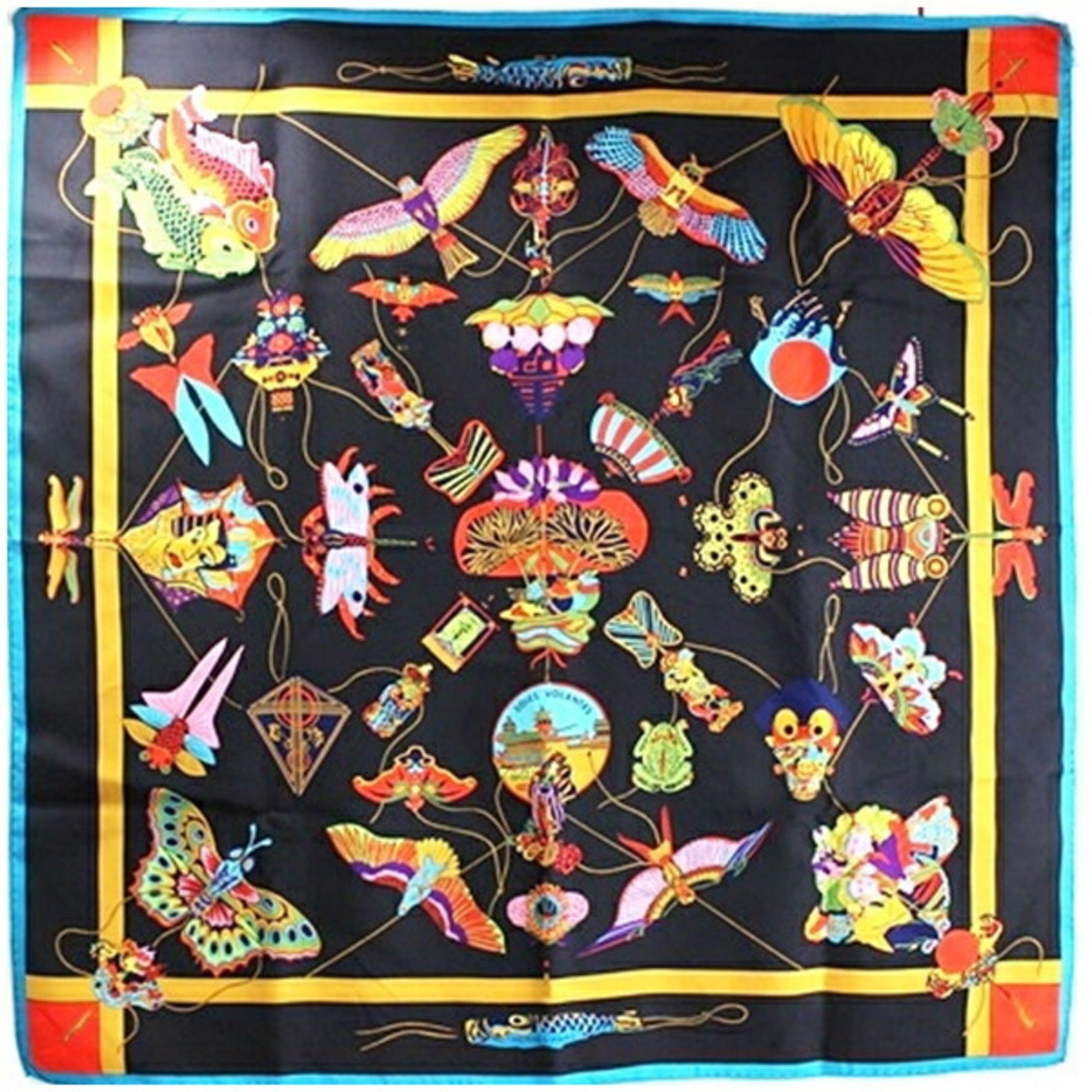 Hermes Scarf Muffler Carre 90 SOIES VOLANTES Silk Dancing in the Sky