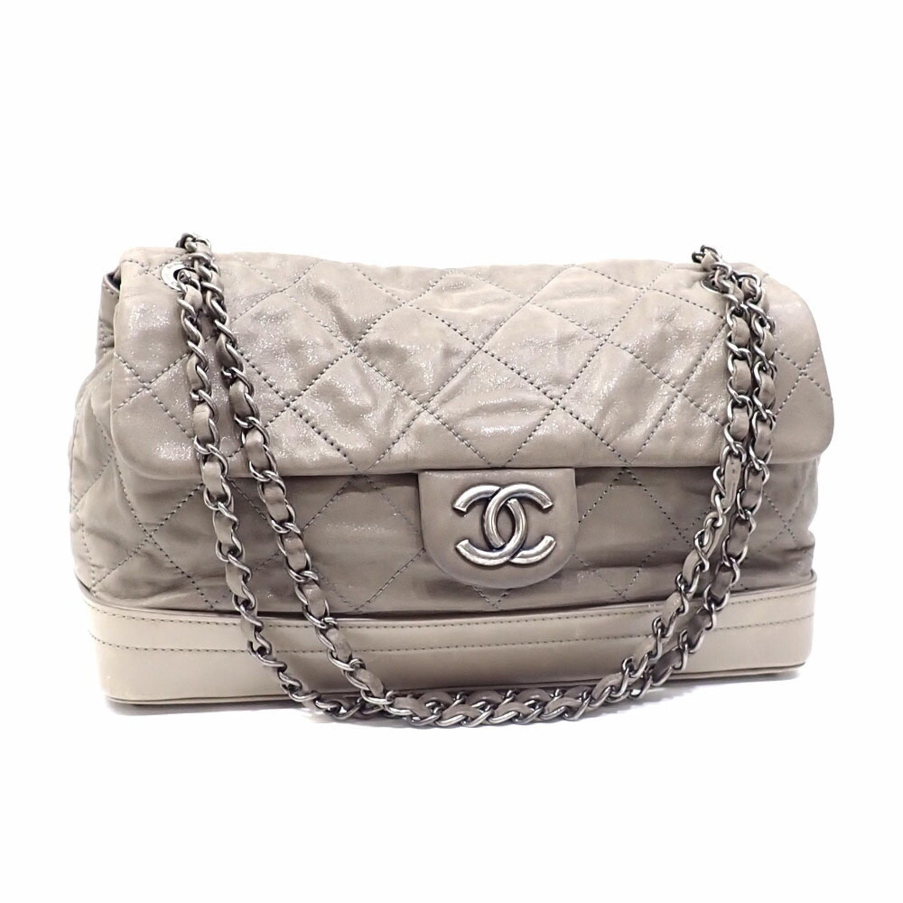 Chanel Matelasse Chain Shoulder Bag, Leather, Coco Mark