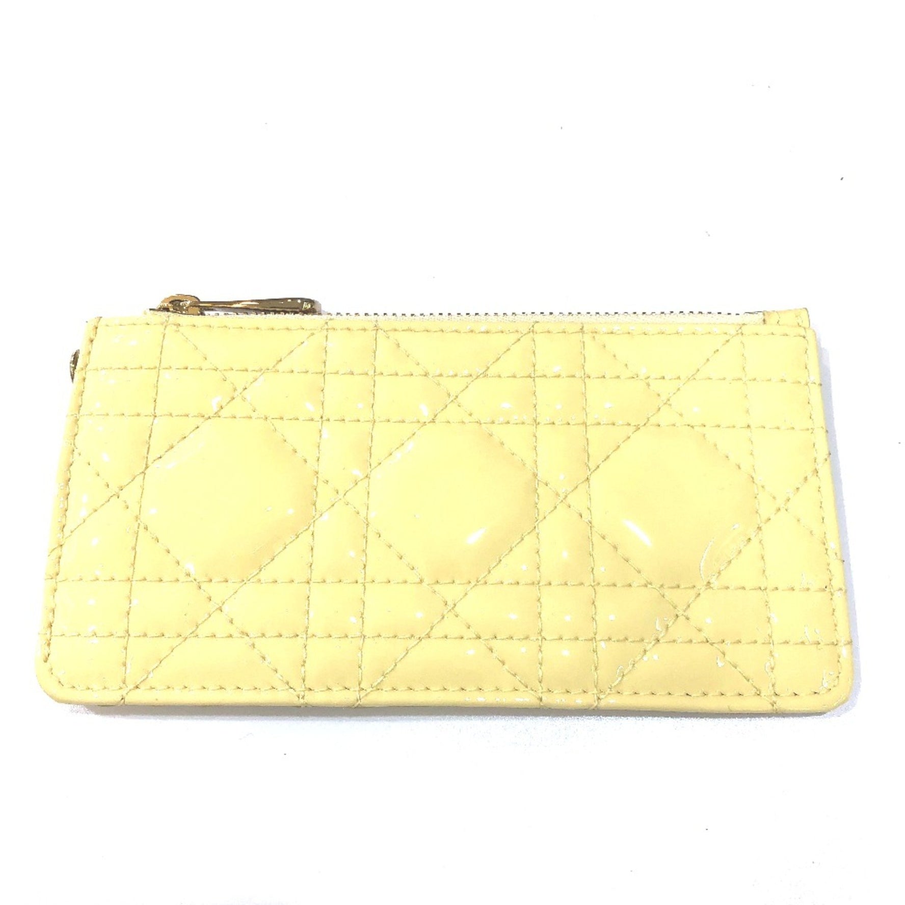 Christian Dior Cannage patent coin purse GoldHardware