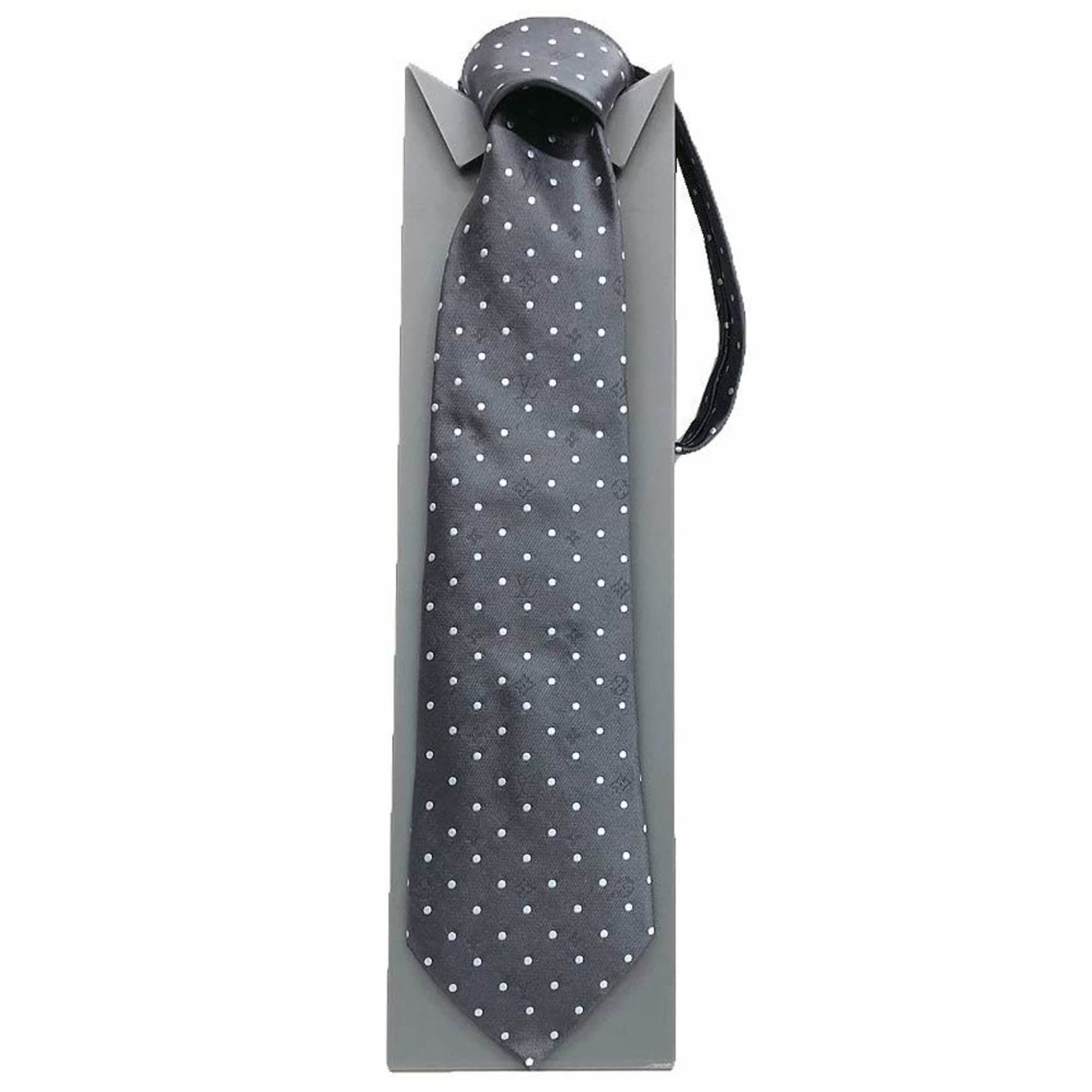 LOUIS VUITTON Monogram Dot 100% Silk Tie