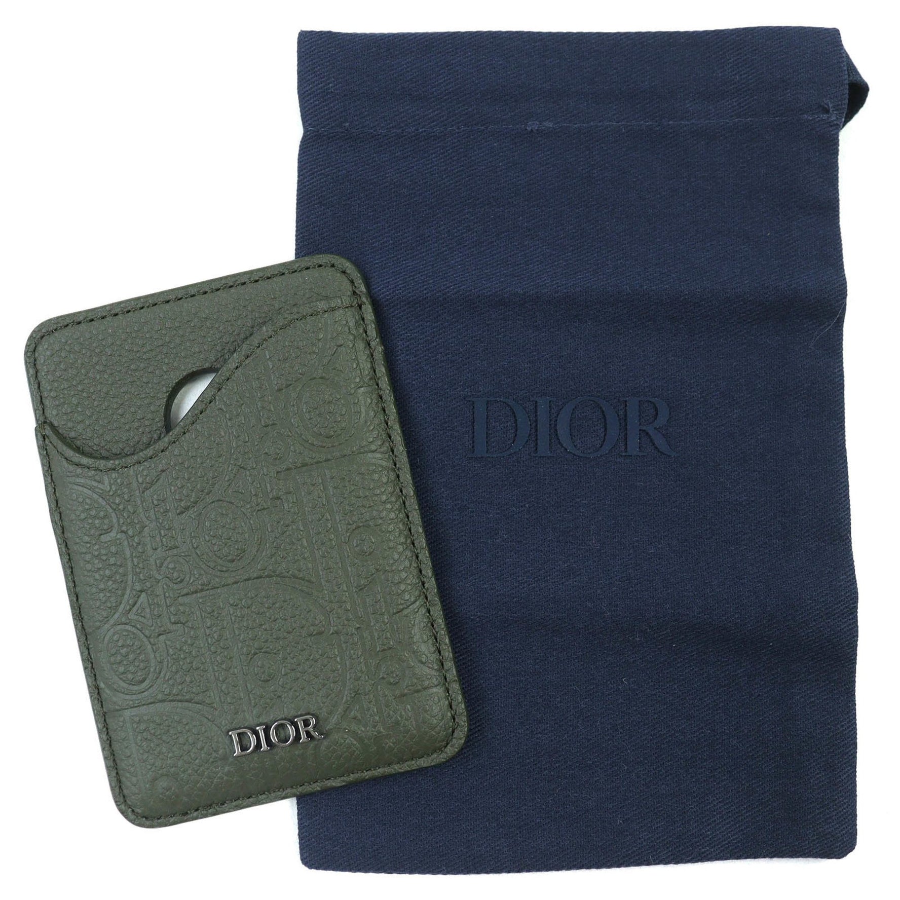 Christian Dior DIOR SADDLE Logo Magnet Gravity Leather Card Holder/Card Case, with Dust Bag, Made in Italy