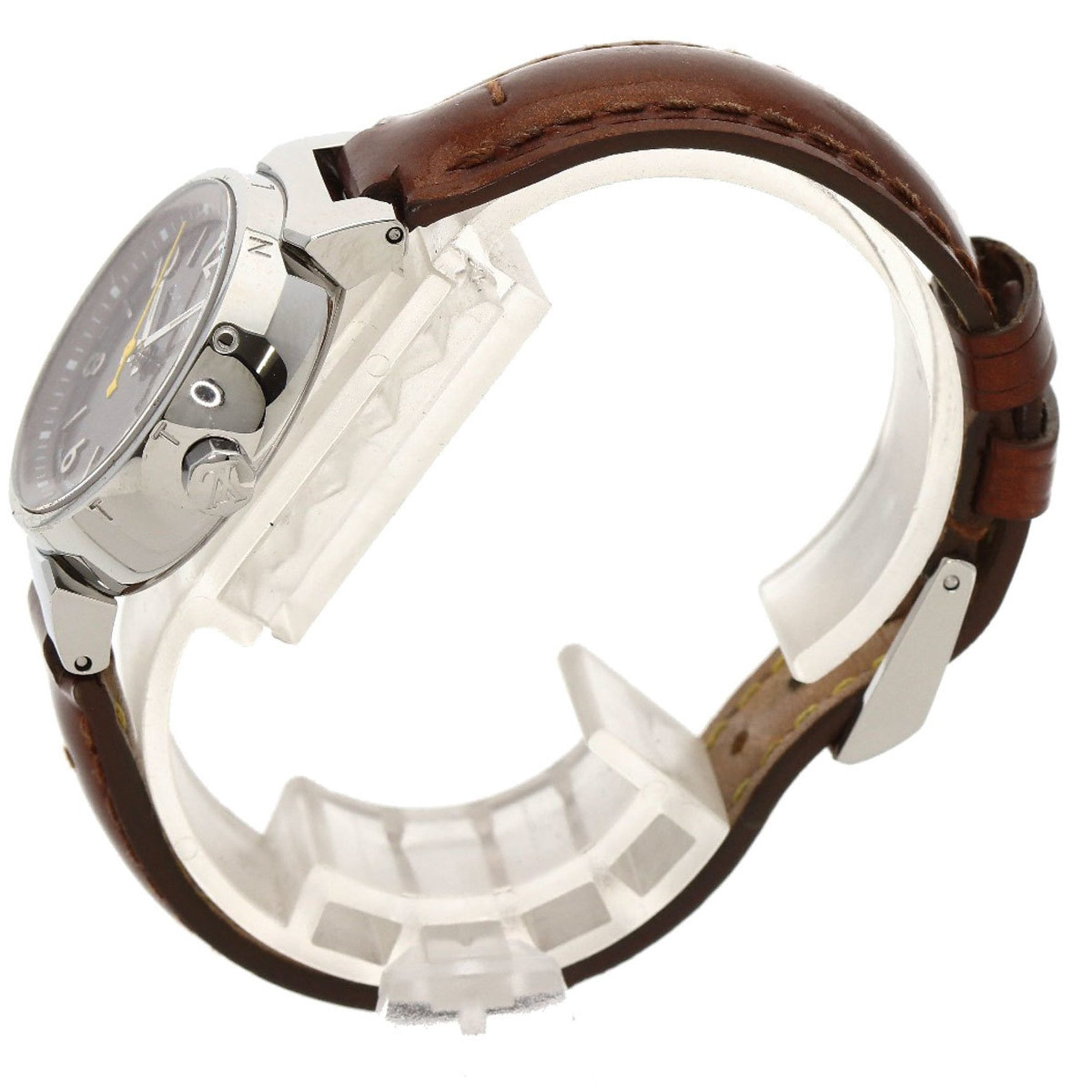 Louis Vuitton Tambour Watch Stainless Steel Leather Ladies LOUIS VUITTON