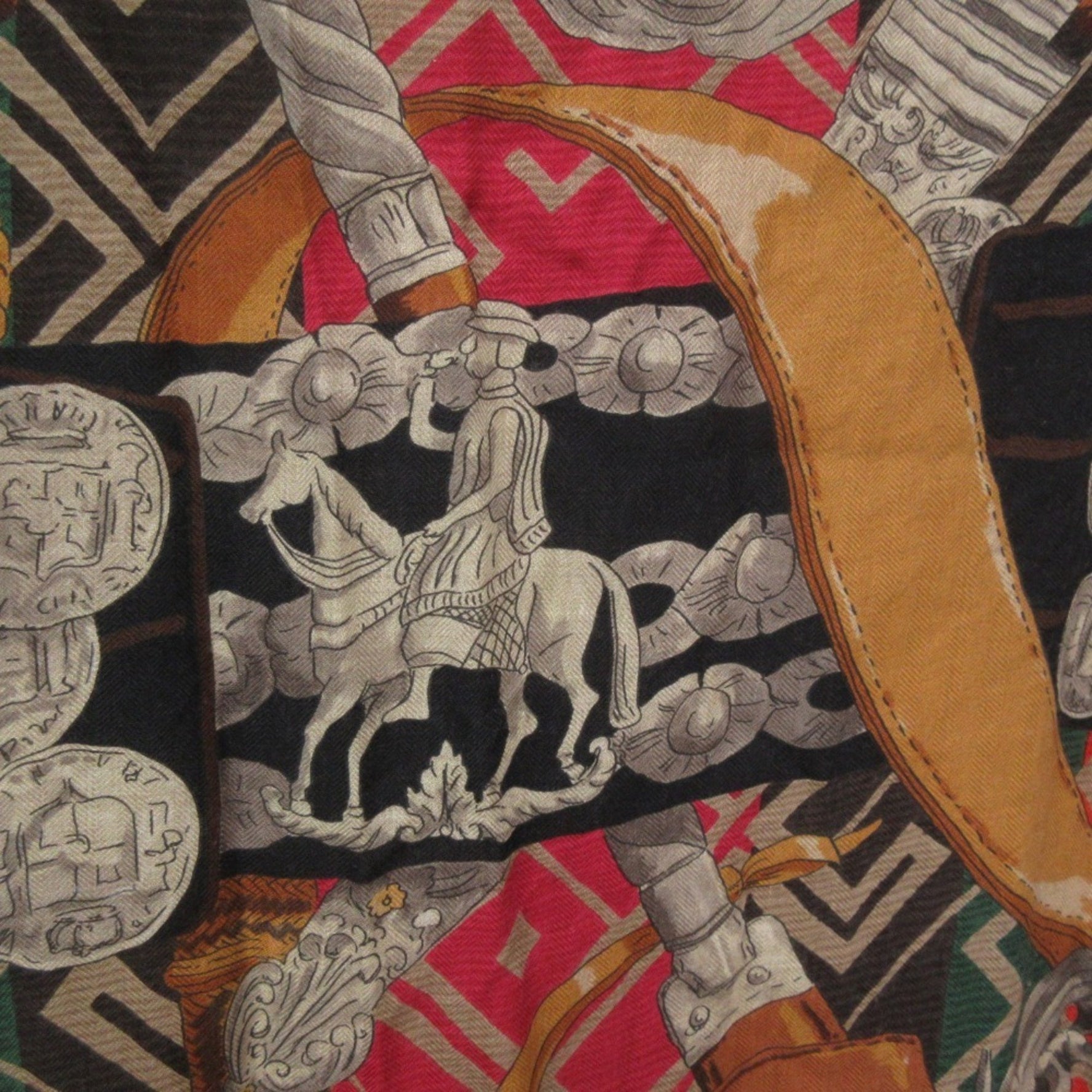 HERMES Carre 90 LUJO CRIOLLO Cashmere x Silk Large Scarf/Muffler Multicolor Women's