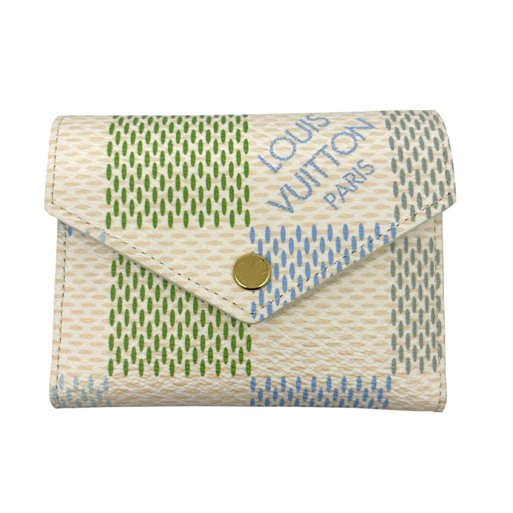 Louis Vuitton Damierious Portefeuille Victorine Pistachio Green N40750 Wallet Women's Tri-fold Accessory