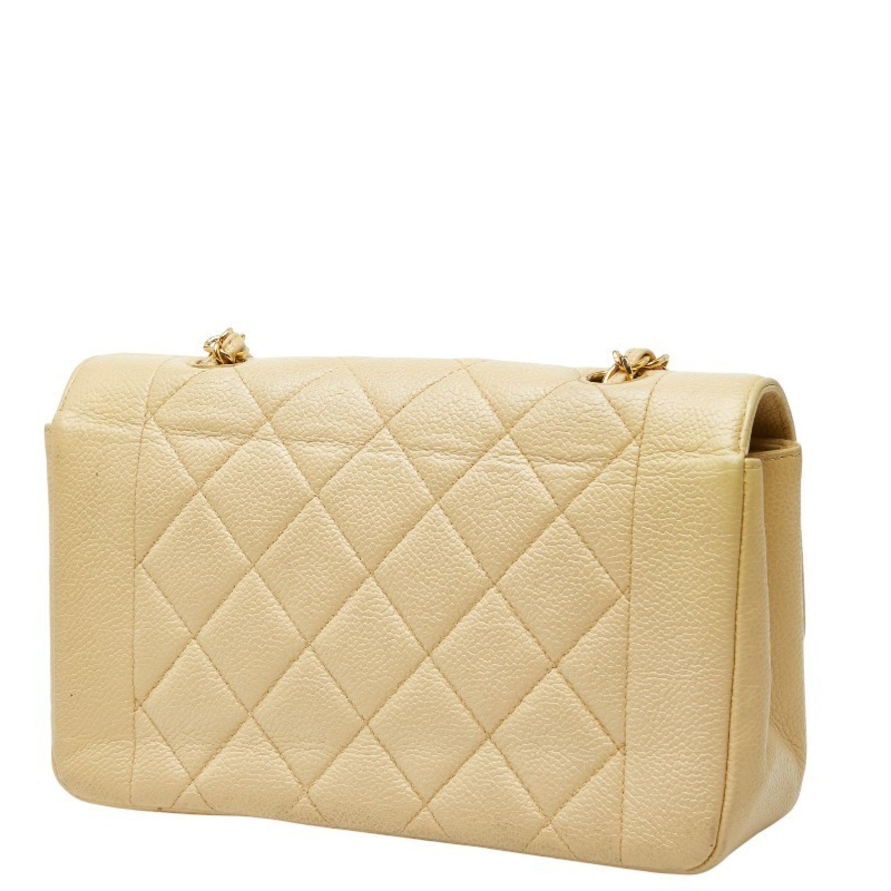 CHANEL Matelasse Coco Mark Diana Crossbody Chain Shoulder Bag in Caviar Skin