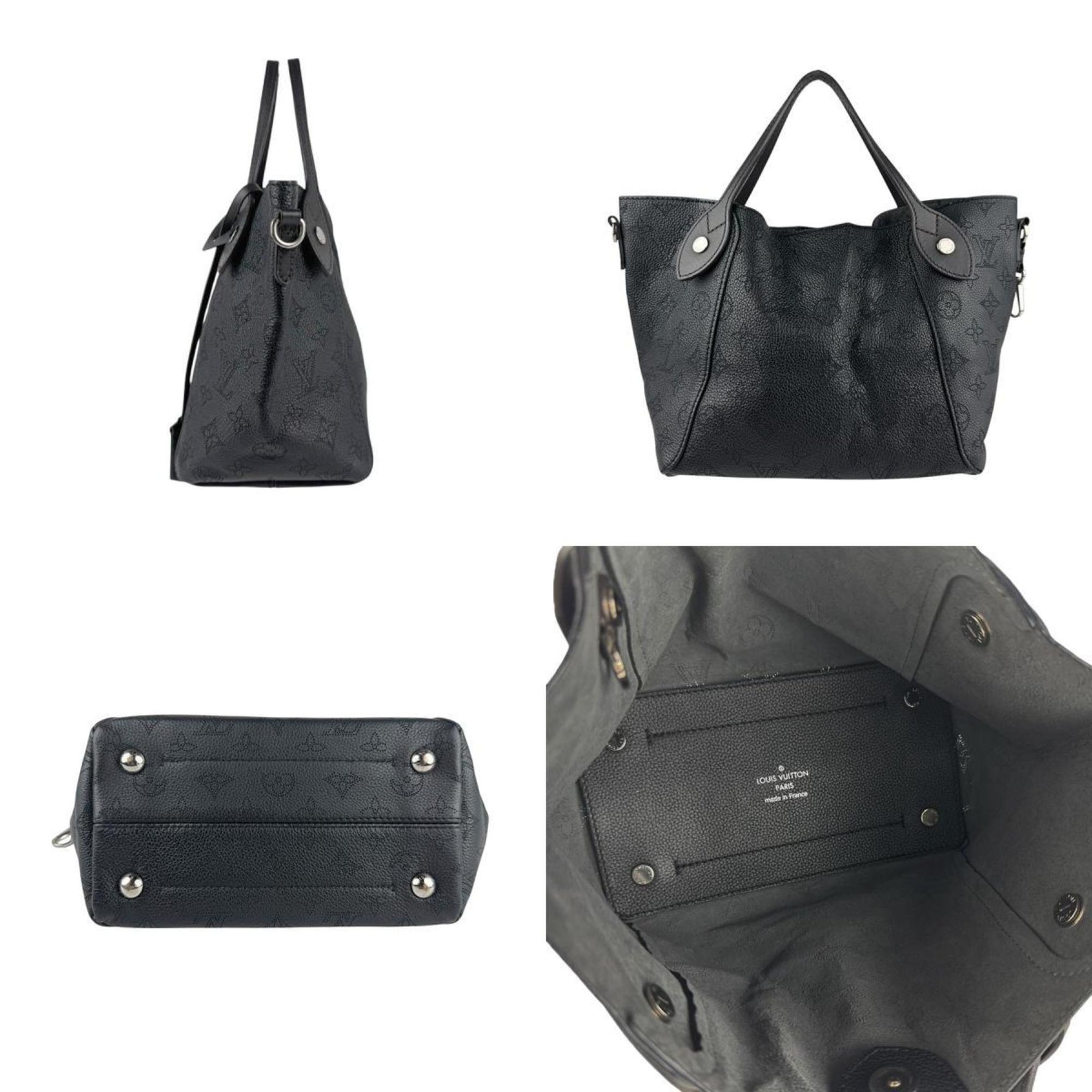 Louis Vuitton Monogram Mahina Hina PM Handbag/Shoulder Bag, Black/Dark Brown