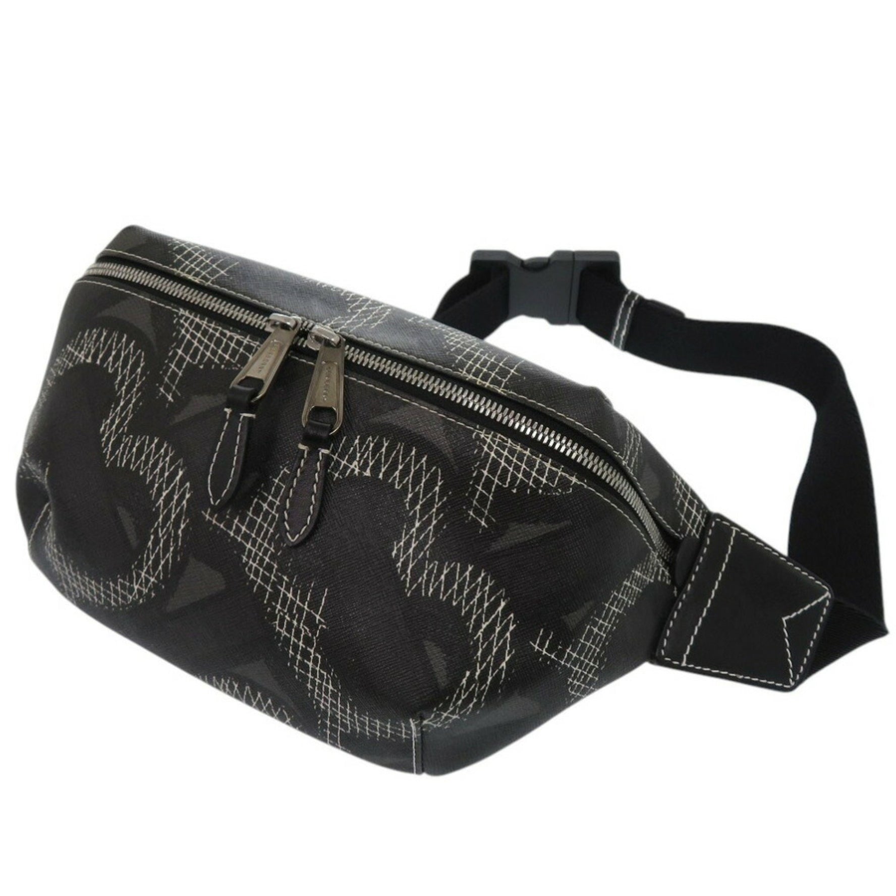 Burberry TB Monogram Body Bag Waist PVC Black 1380BURBERRY