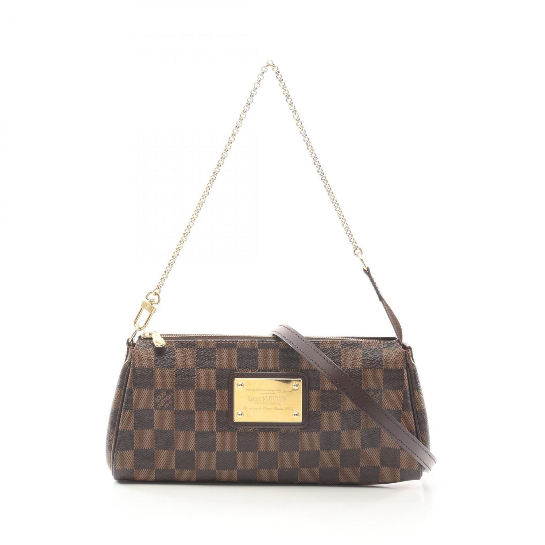 Louis Vuitton Eva Damier Ebene Handbag Coated Canvas Leather