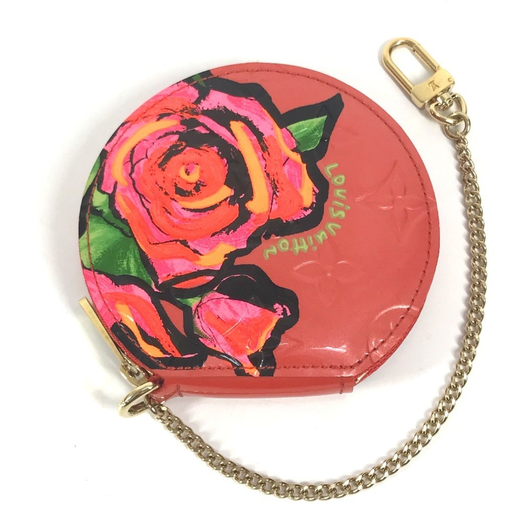 Louis Vuitton Monogram Vernis Rose Porte Monnaie Chapeau Wallet Coin Purse Wallet/Coin Case Men's Orange Sunset